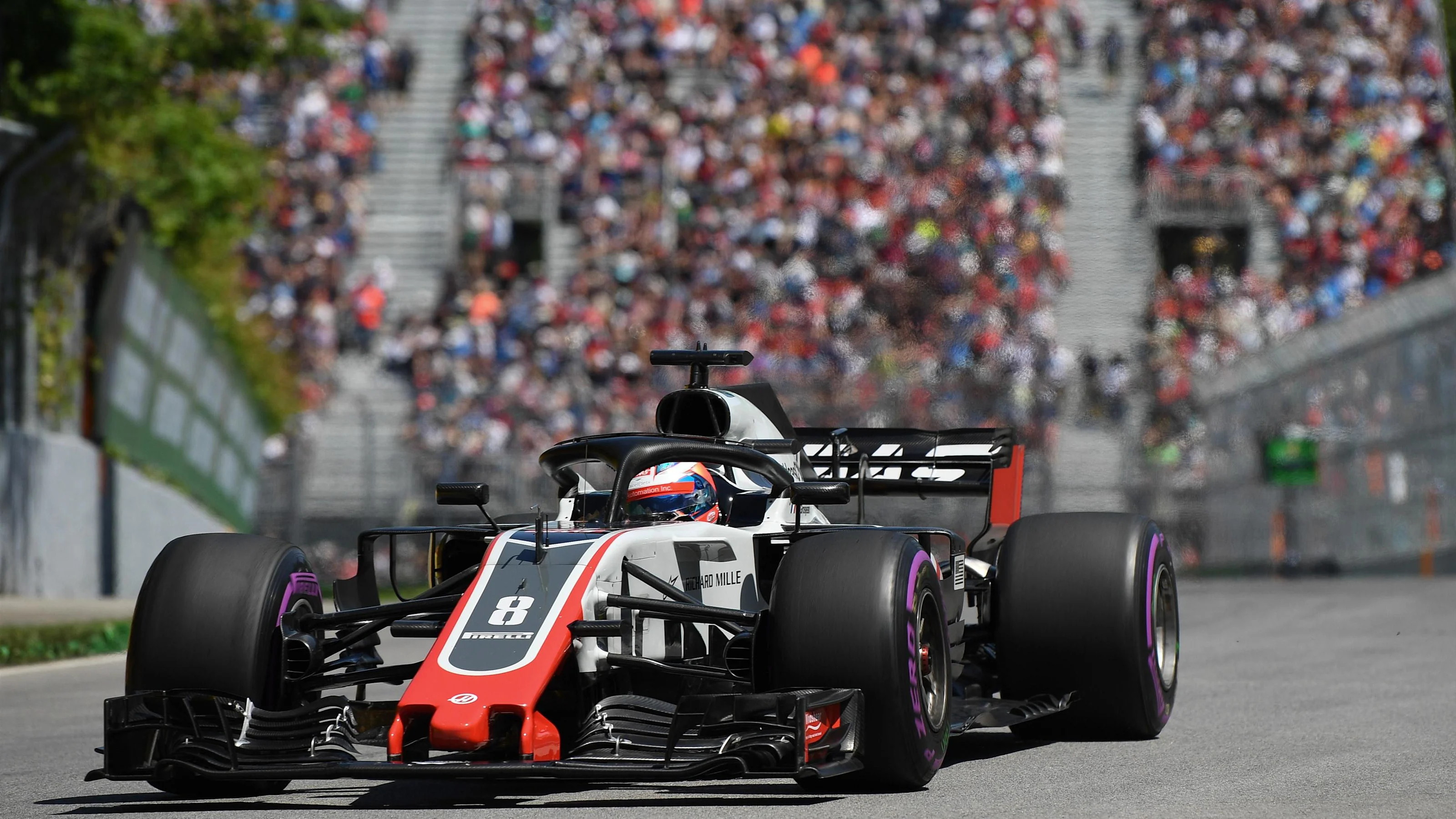 Romain Grosjean (FRA) Haas VF-18 at Formula One World Championship, Rd7, Canadian Grand Prix,