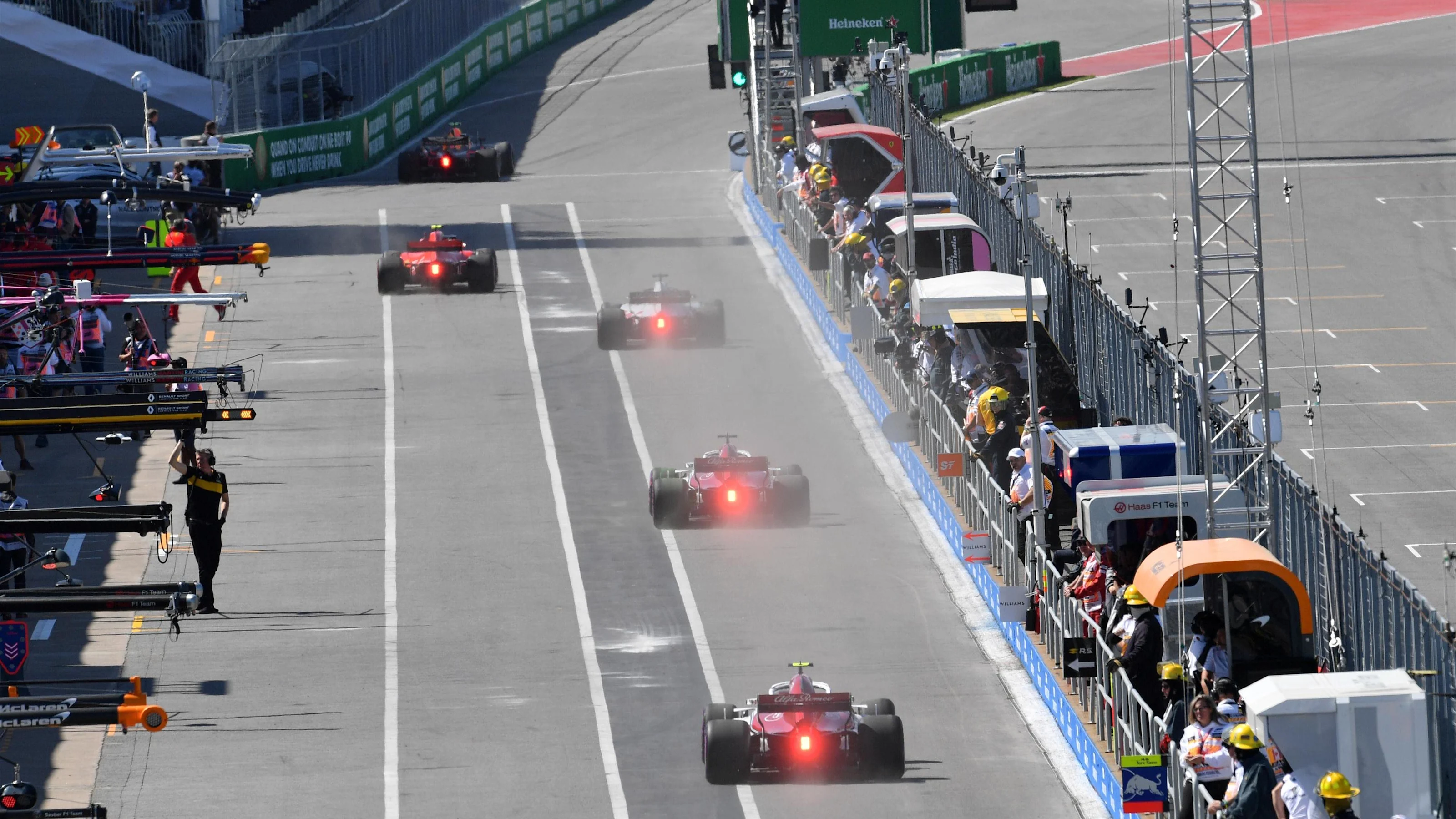 Pit lane action at Formula One World Championship, Rd7, Canadian Grand Prix, Practice, Montreal,