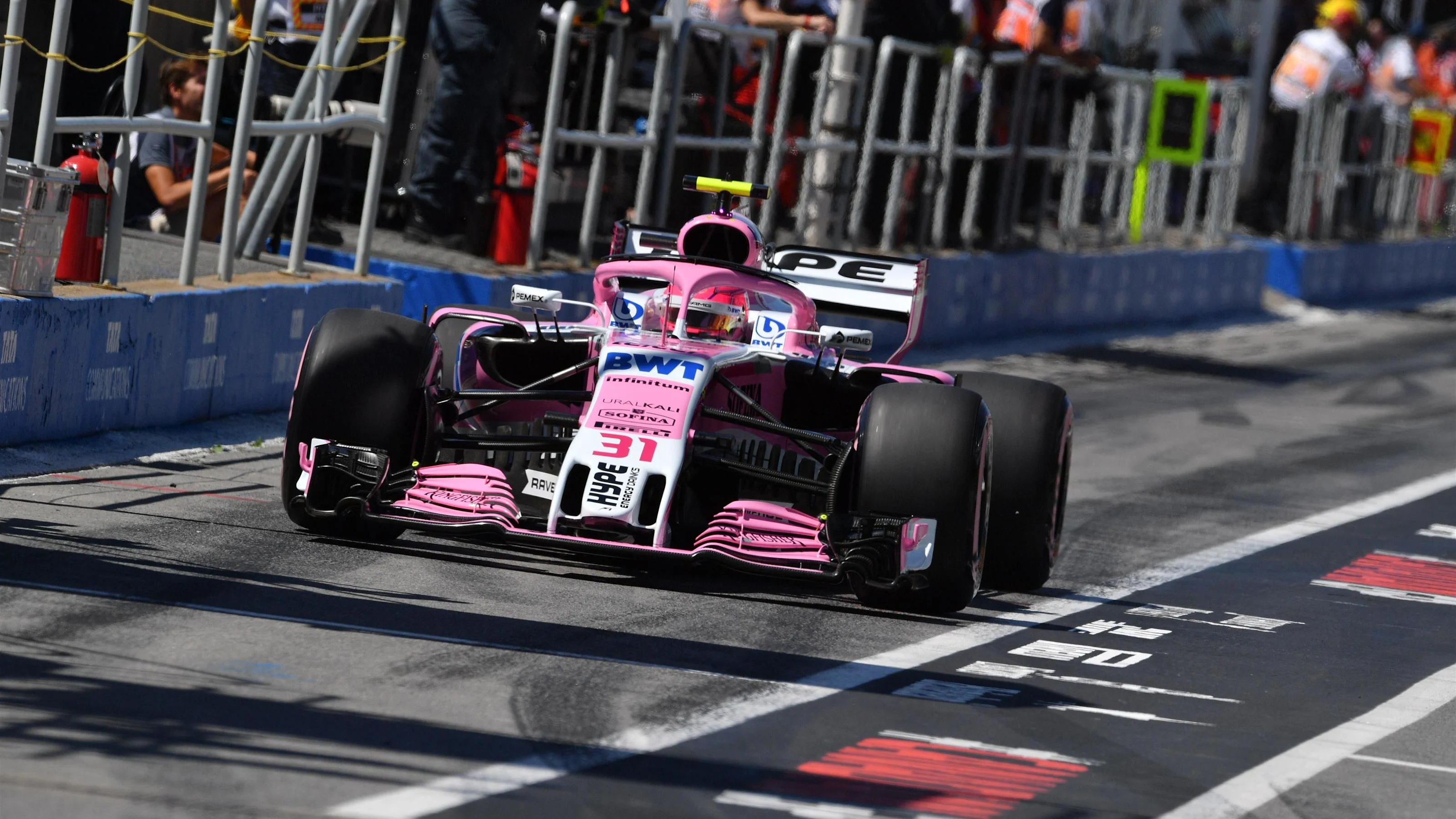 Esteban Ocon (FRA) Force India VJM11 at Formula One World Championship, Rd7, Canadian Grand Prix,