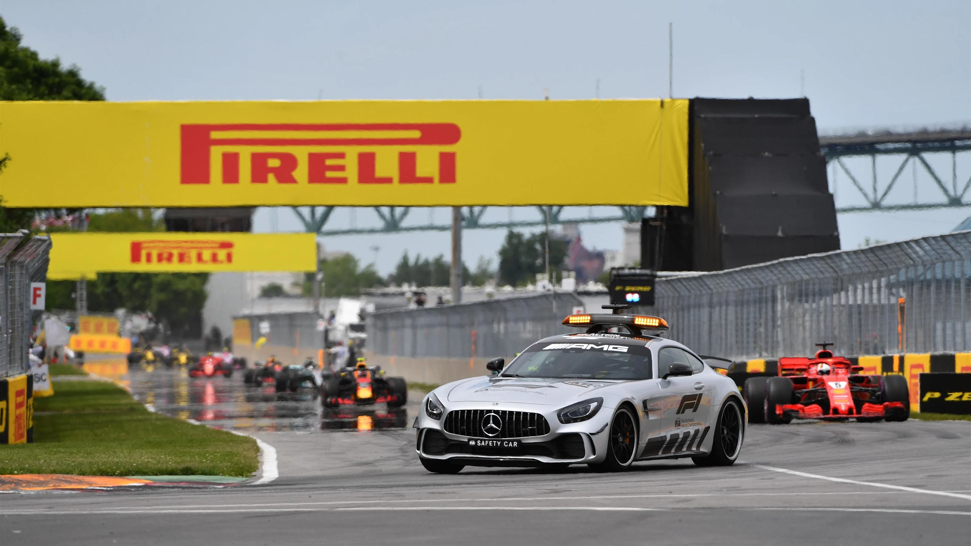 Safety car leads at Formula One World Championship, Rd7, Canadian Grand Prix, Race, Montreal,