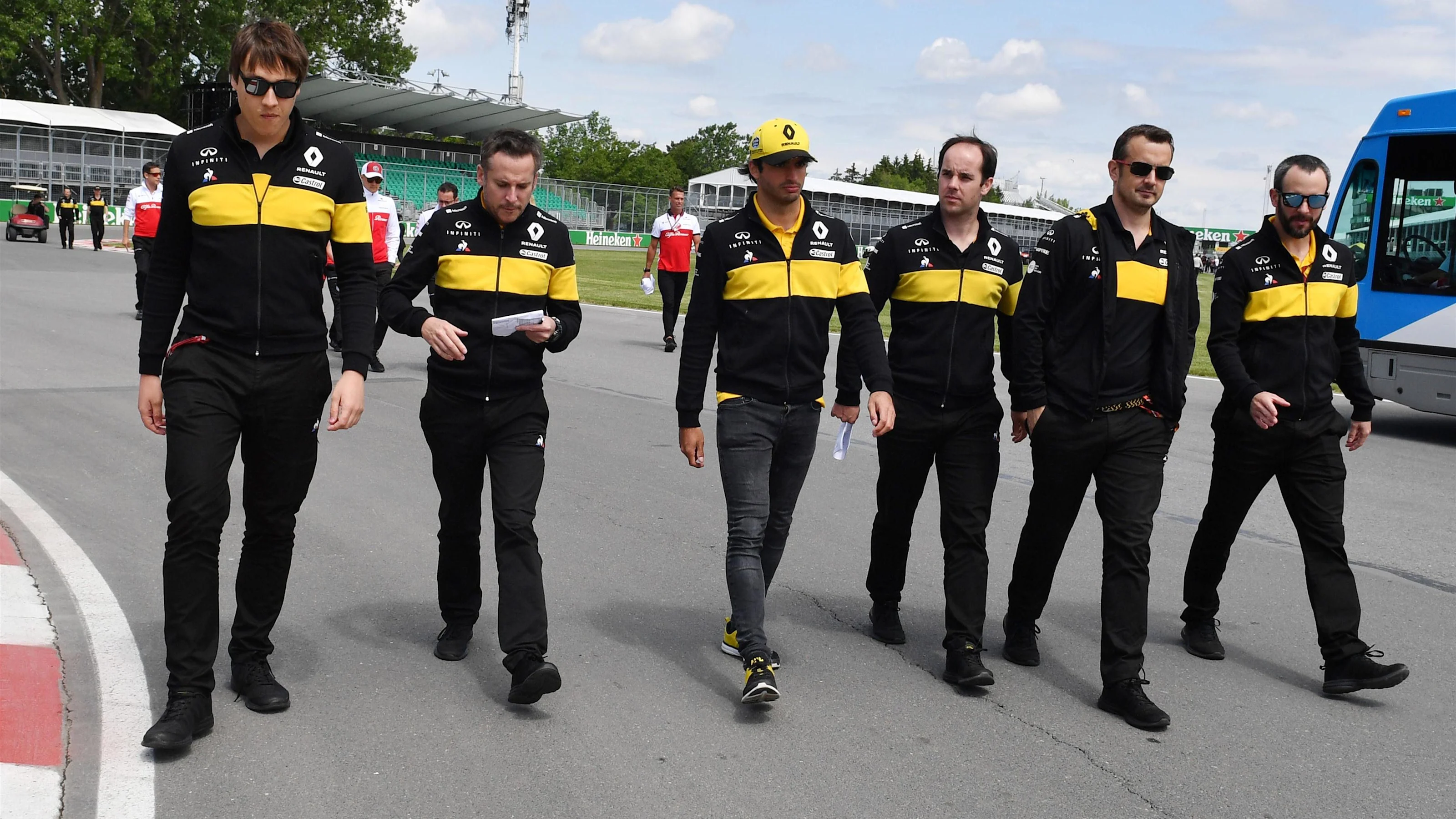 Carlos Sainz jr (ESP) Renault Sport F1 Team walks the track at Formula One World Championship, Rd7,