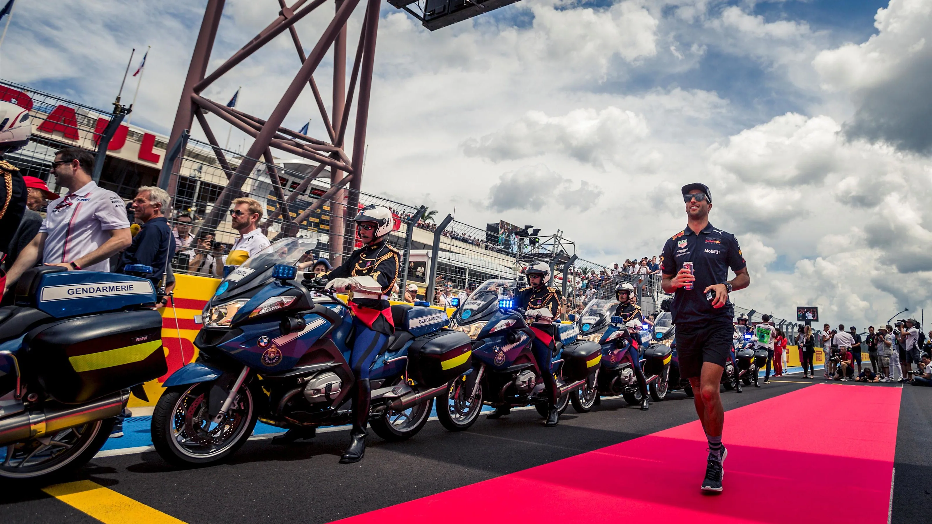 Daniel Ricciardo (AUS) Red Bull Racing on the drivers parade at Formula One World Championship,