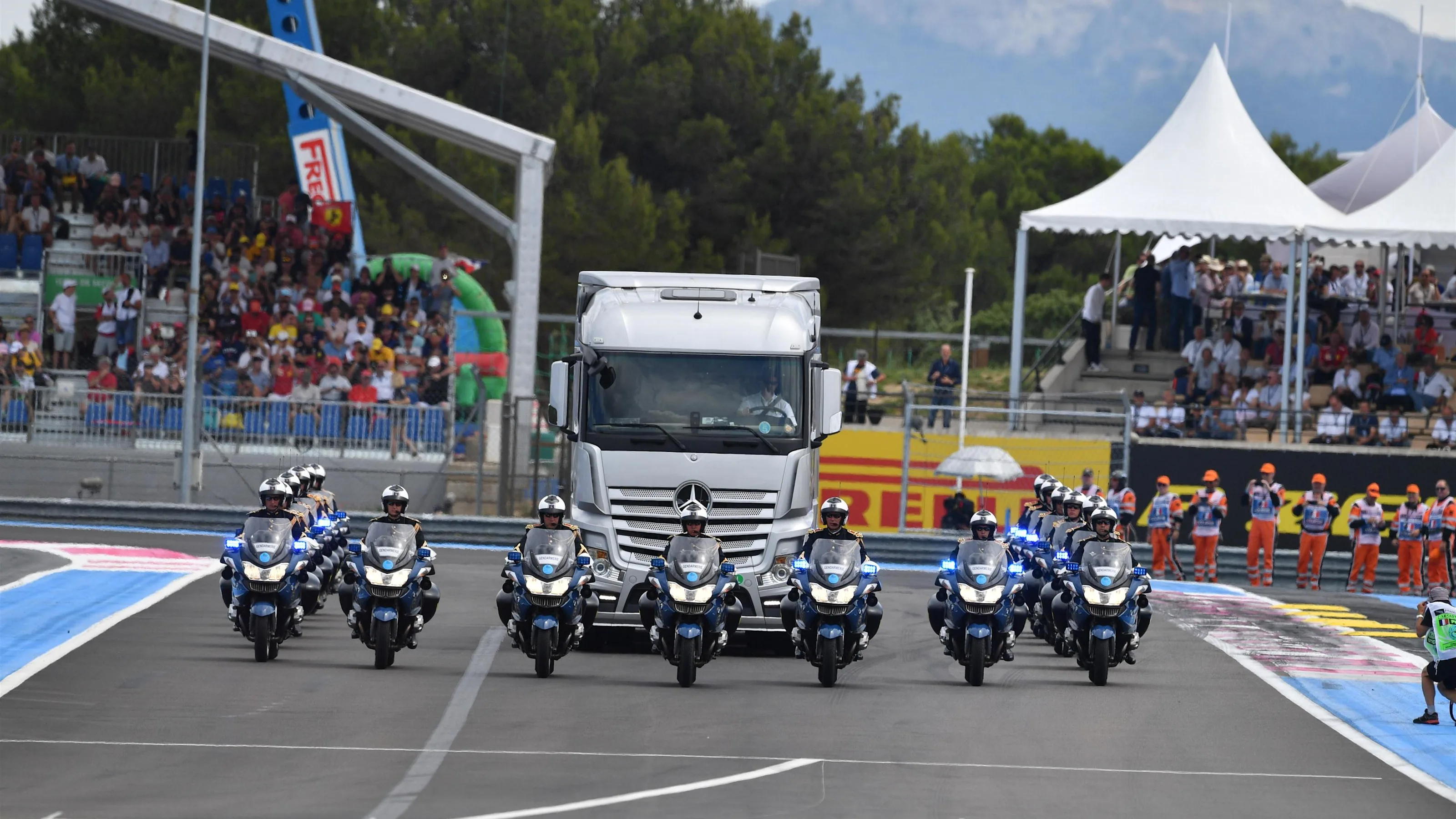 Drivers parade at Formula One World Championship, Rd8, French Grand Prix, Race, Paul Ricard,