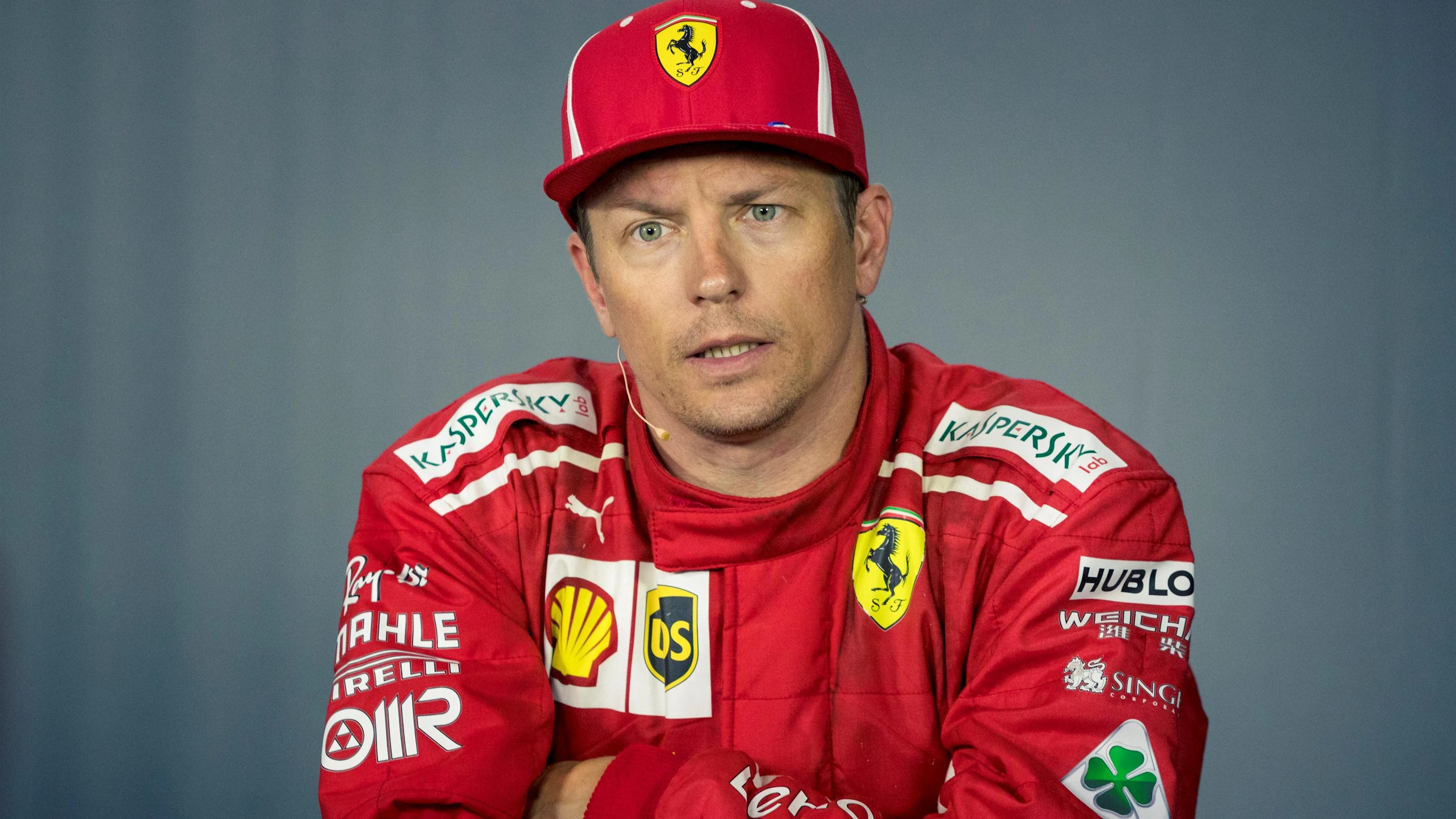 Kimi Raikkonen (FIN) Ferrari in the Press Conference at Formula One World Championship, Rd8, French