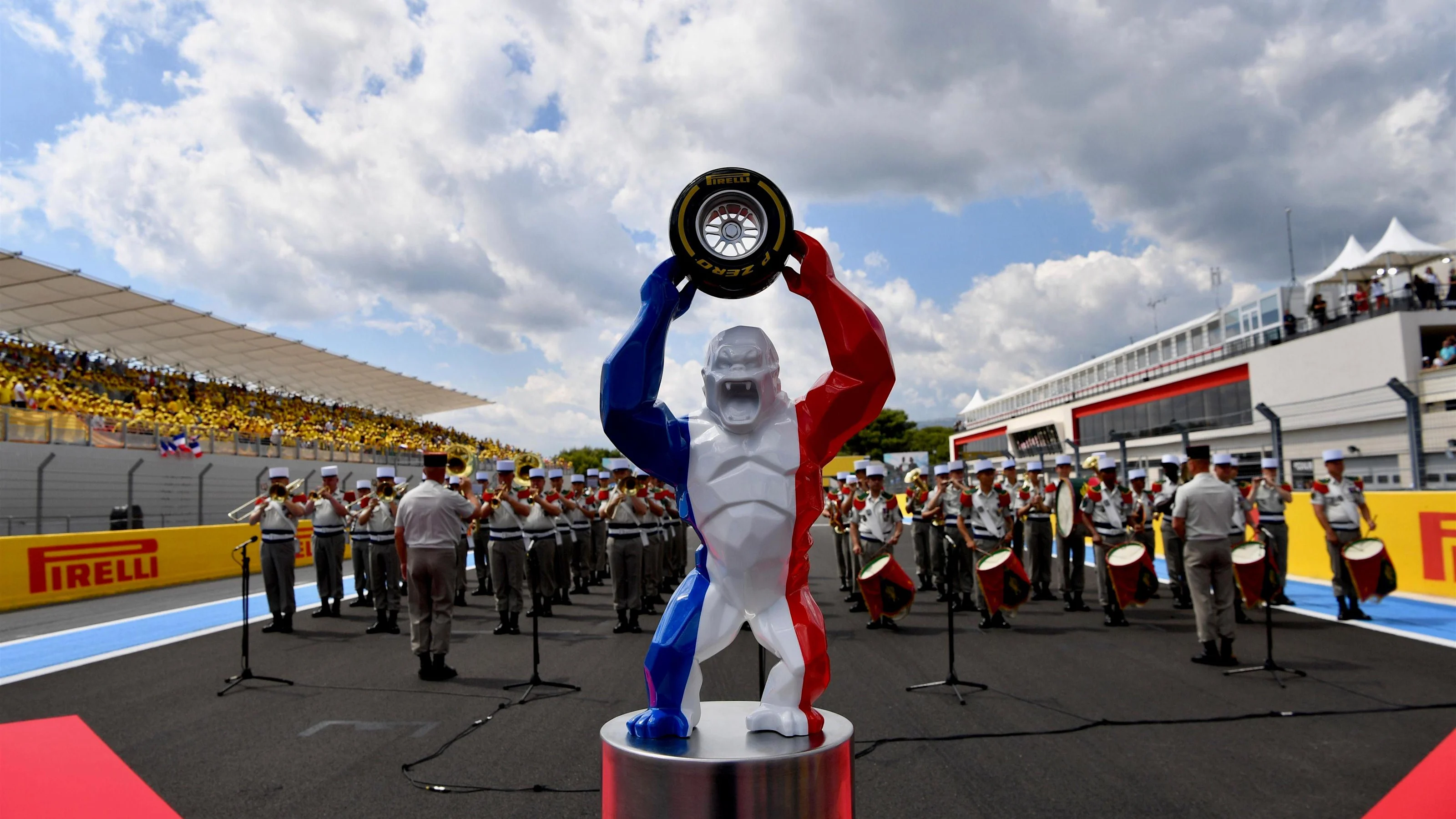Trophy on the grid at Formula One World Championship, Rd8, French Grand Prix, Race, Paul Ricard,