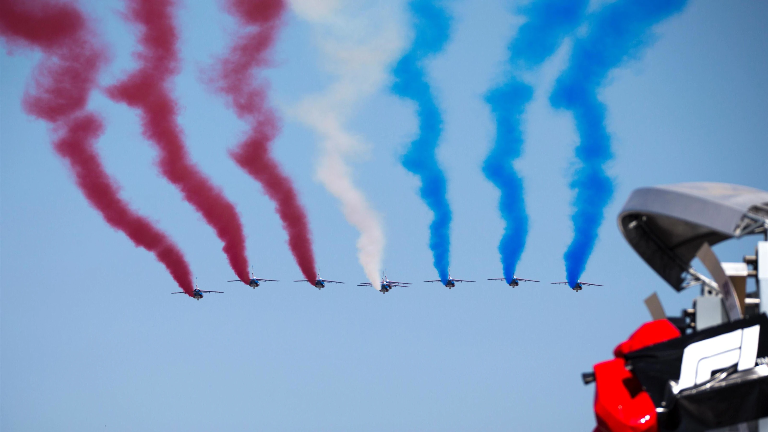 Patrouille de France flypast at Formula One World Championship, Rd8, French Grand Prix,