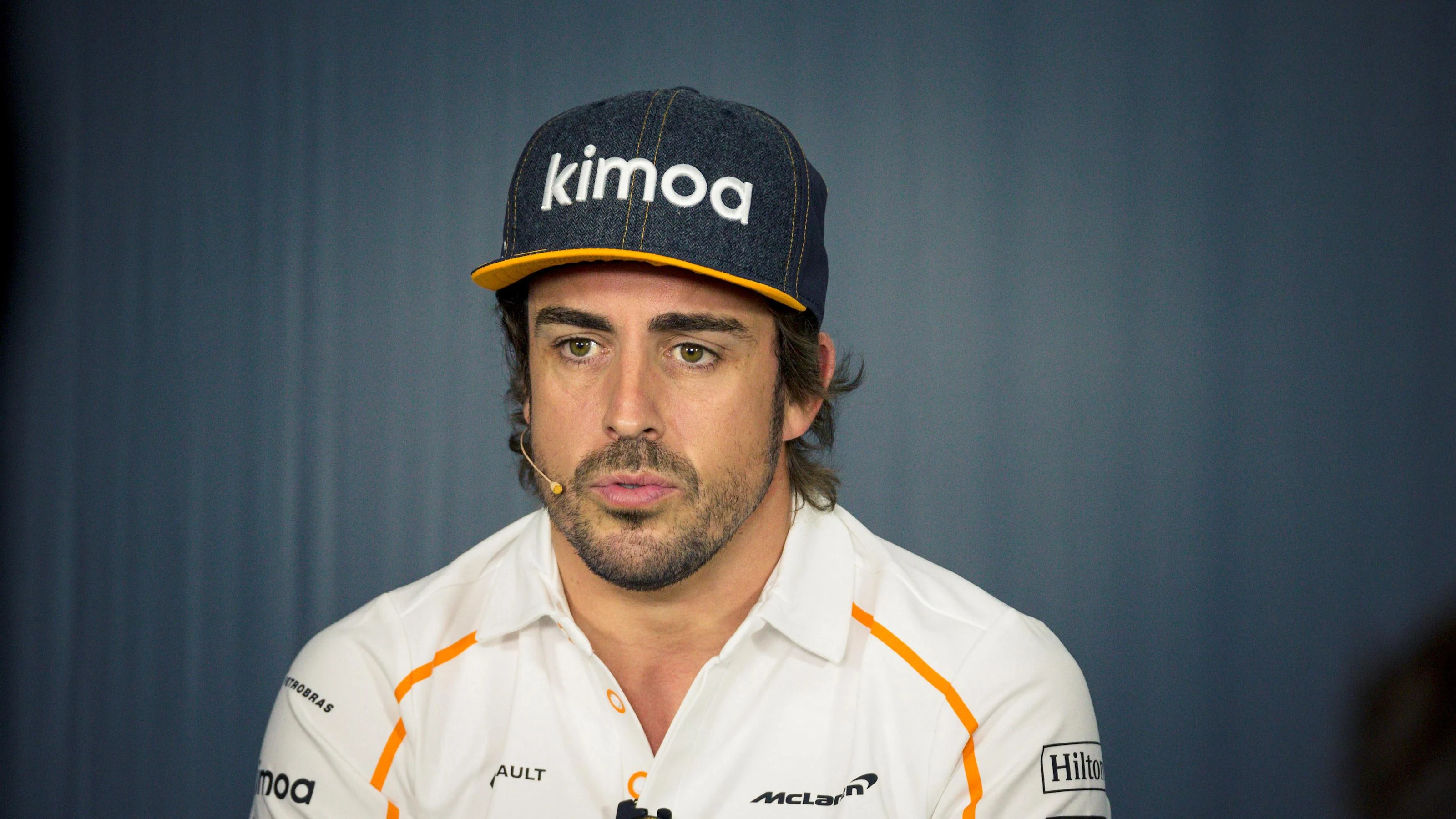 Fernando Alonso (ESP) McLaren in the Press Conference at Formula One World Championship, Rd8,