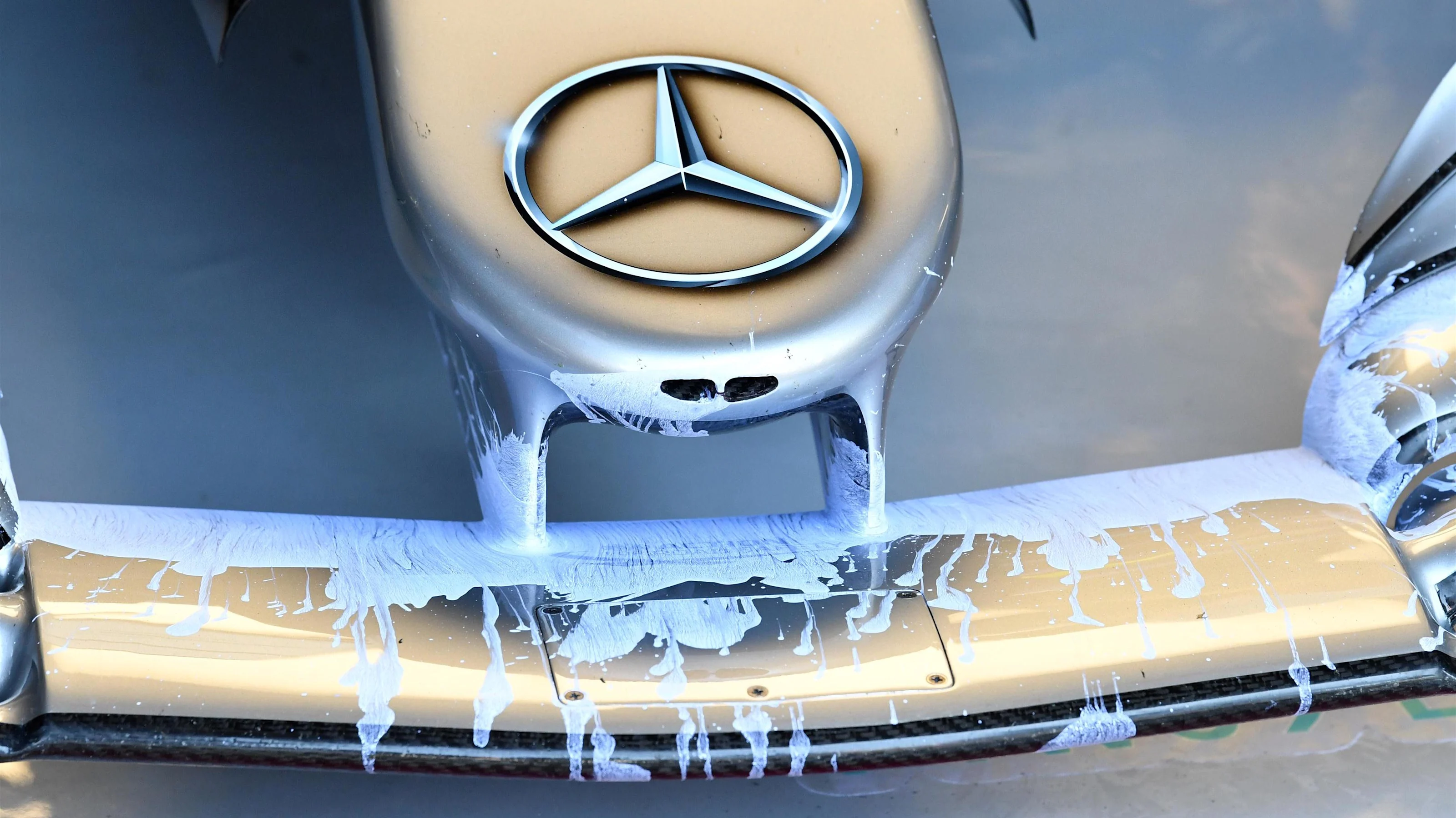 Mercedes-AMG F1 W09 EQ Power+ front wing with aero paint at Formula One World Championship, Rd11,