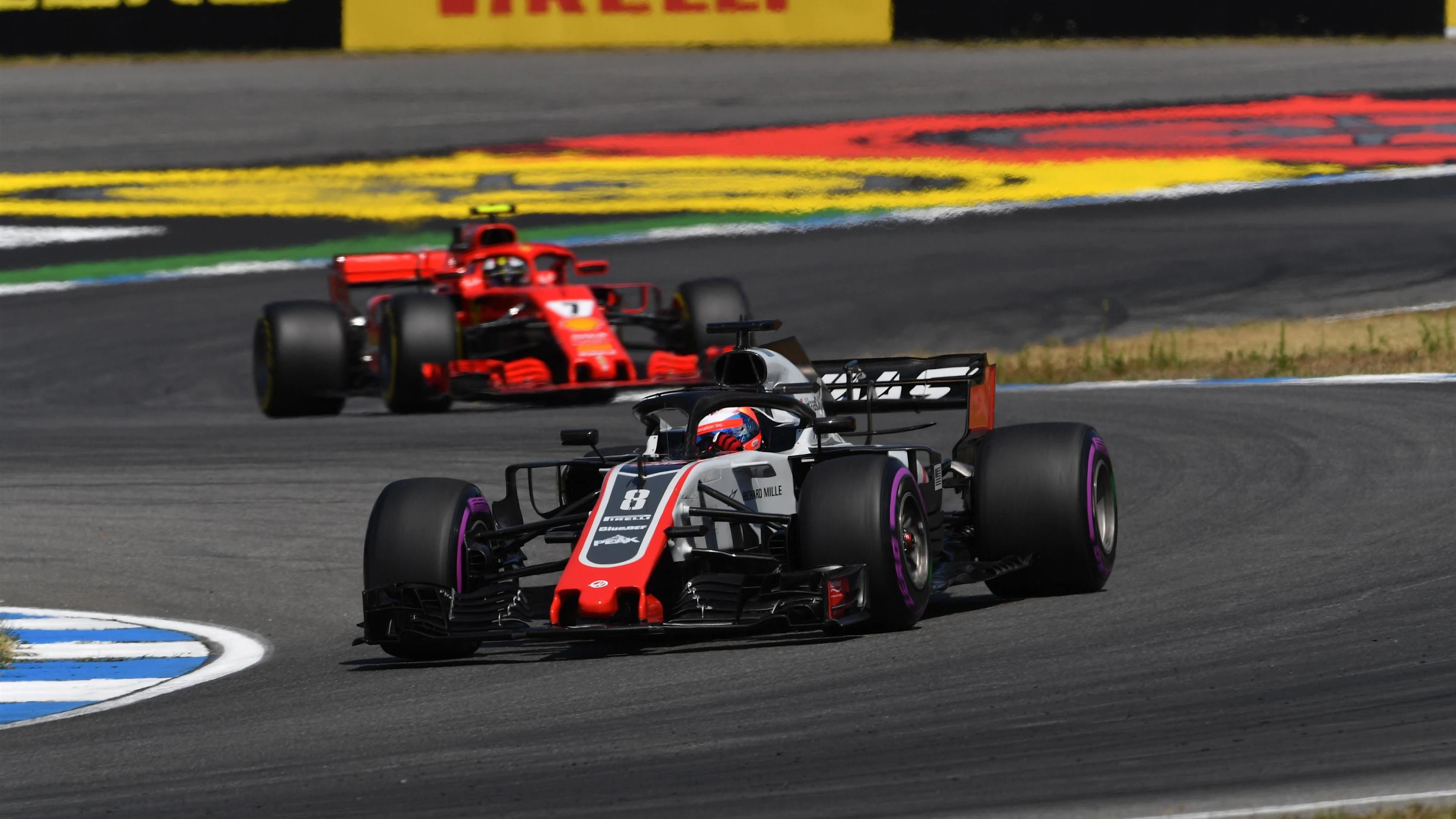 Romain Grosjean (FRA) Haas VF-18 at Formula One World Championship, Rd11, German Grand Prix,
