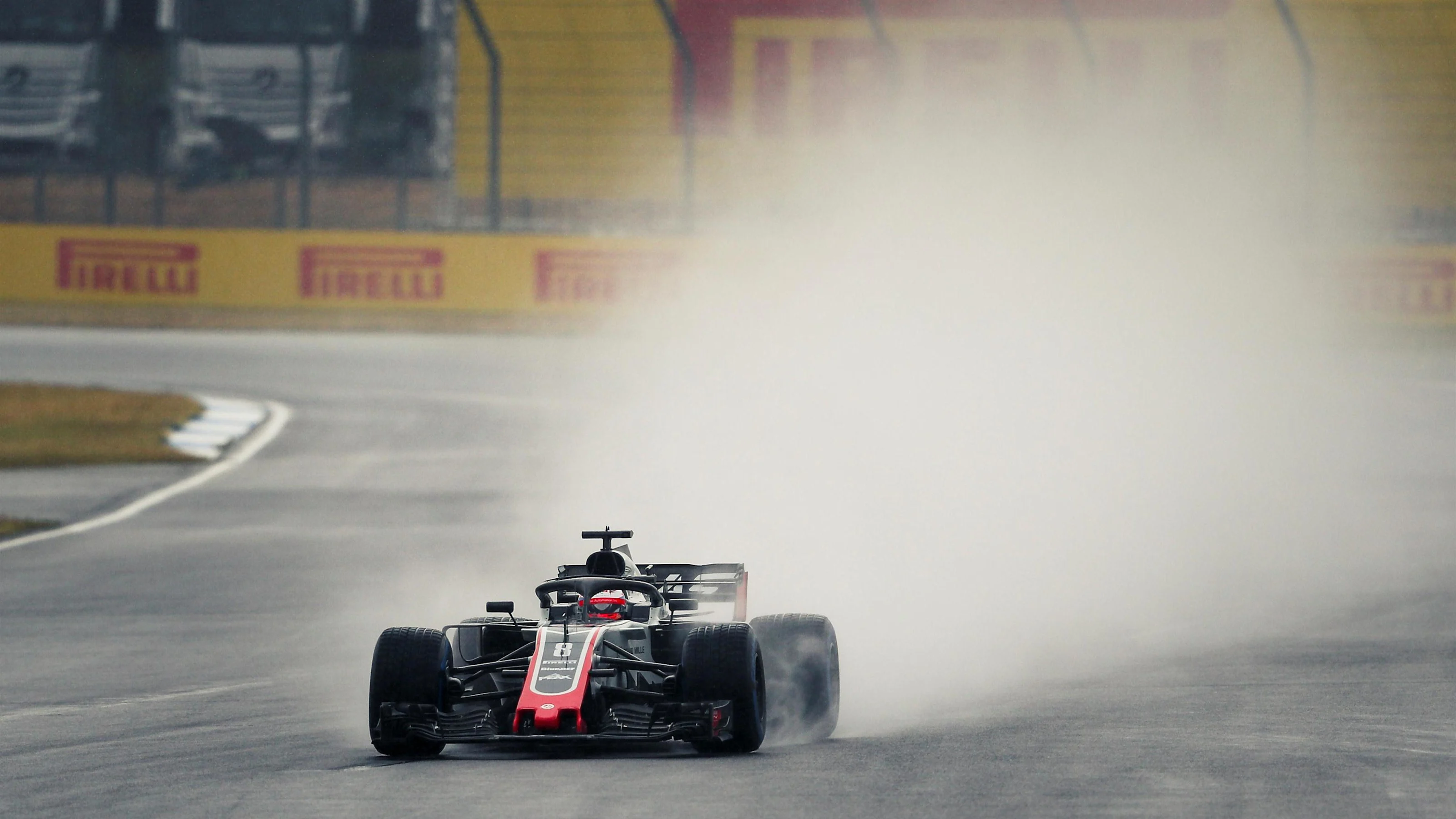 Romain Grosjean (FRA) Haas VF-18 at Formula One World Championship, Rd11, German Grand Prix,
