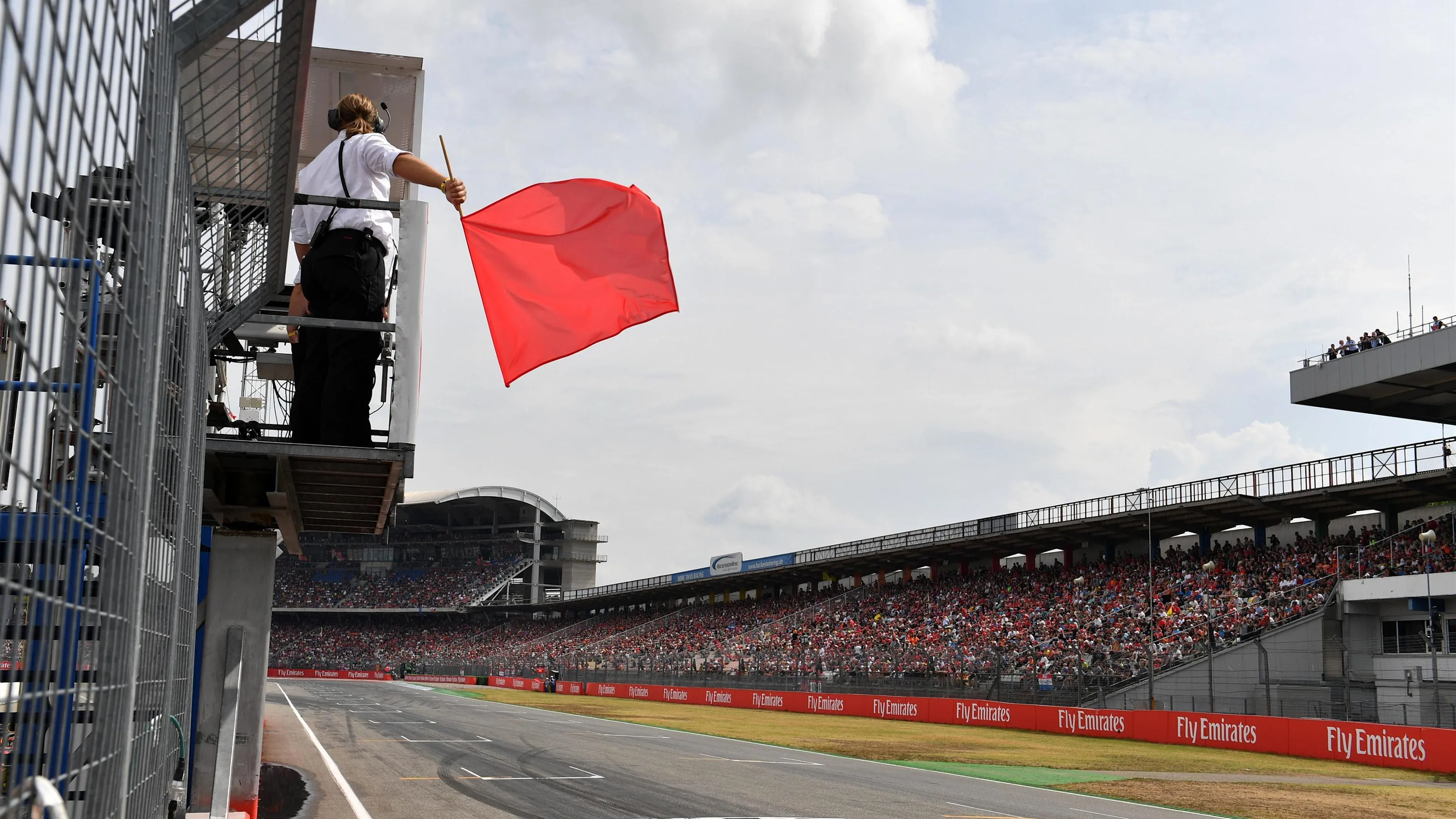 Red flag in Q2 at Formula One World Championship, Rd11, German Grand Prix, Qualifying, Hockenheim,