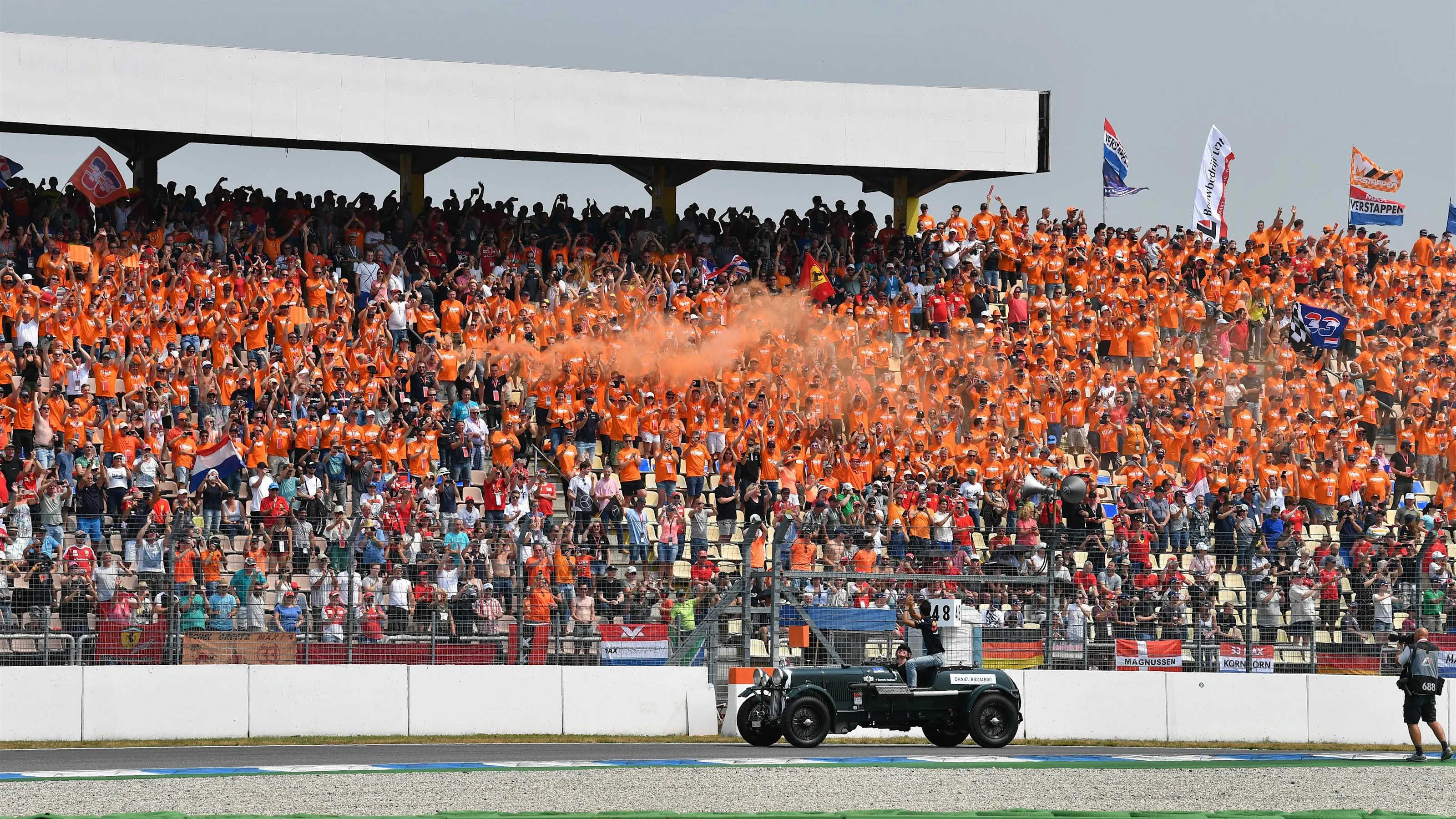 Daniel Ricciardo (AUS) Red Bull Racing on the drivers parade at Formula One World Championship,
