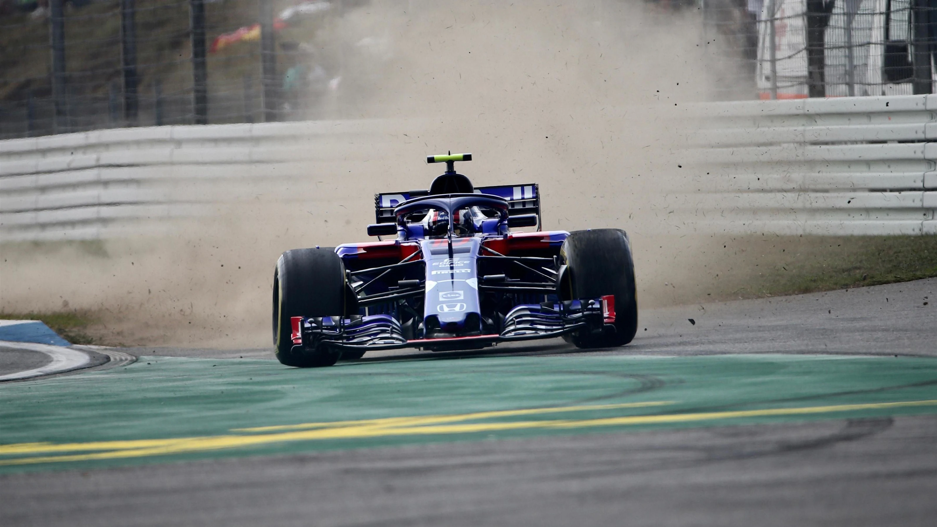 Pierre Gasly (FRA) Scuderia Toro Rosso STR13 runs wide at Formula One World Championship, Rd11,