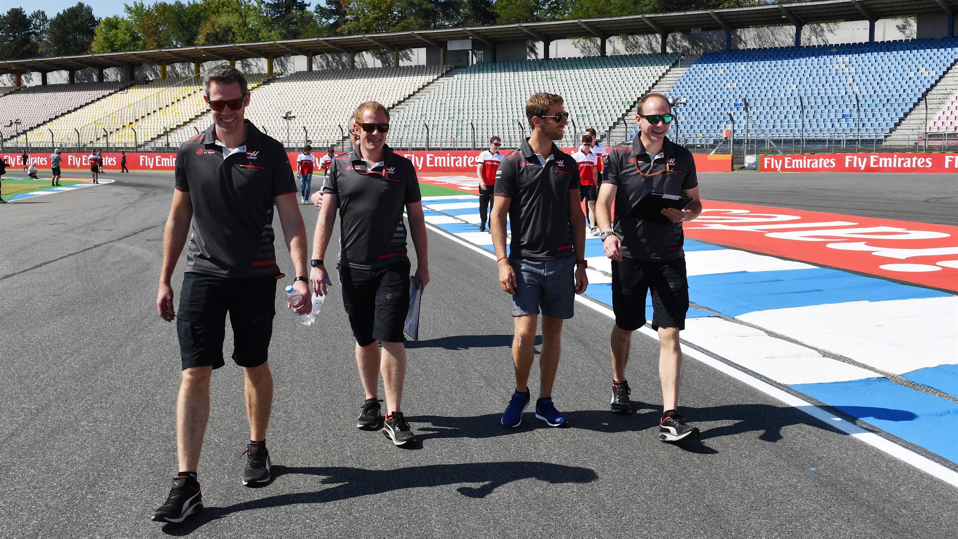 Romain Grosjean (FRA) Haas F1 walks the track at Formula One World Championship, Rd11, German Grand