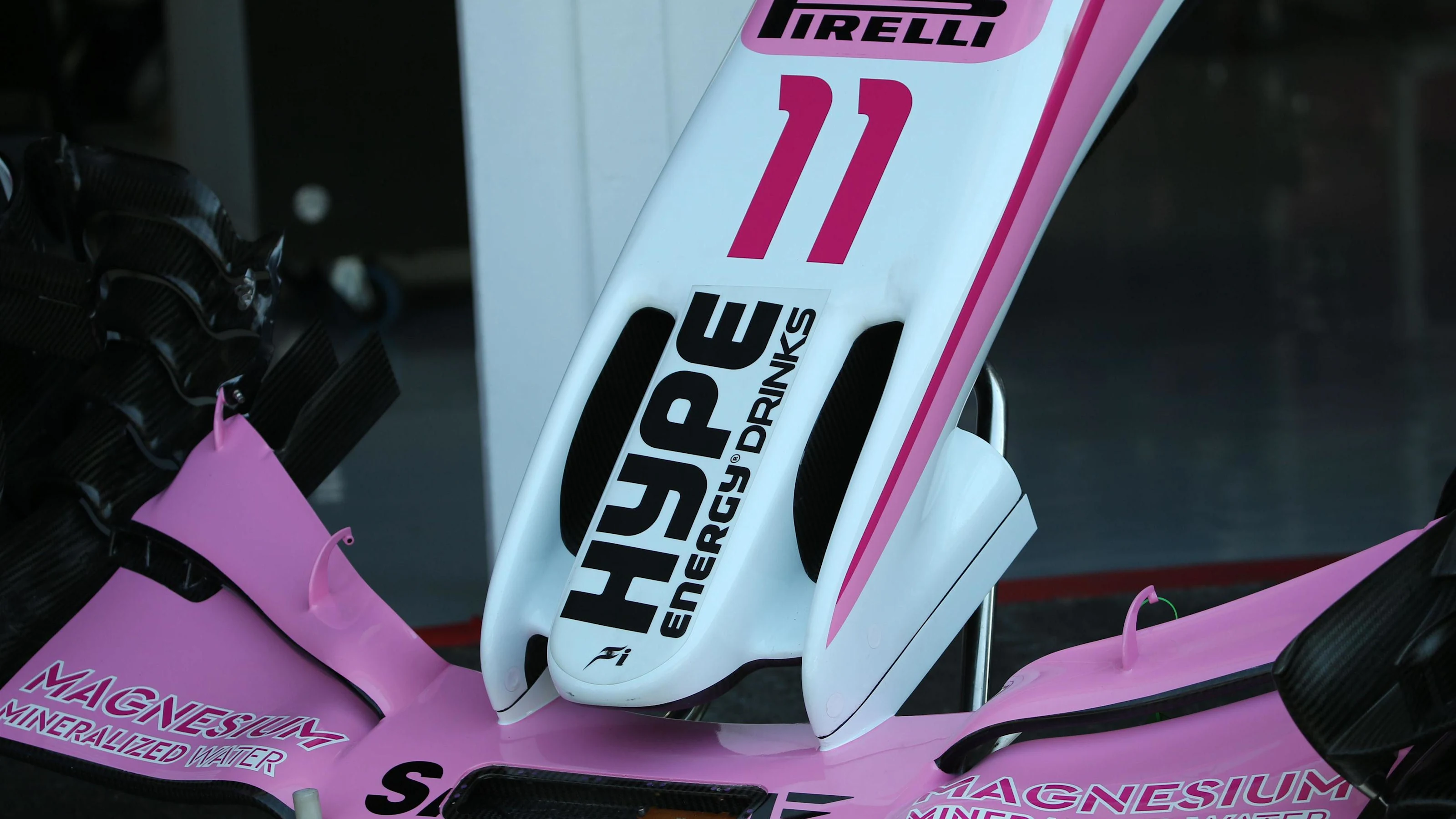 Force India VJM11 nose and front wing at Formula One World Championship, Rd11, German Grand Prix,