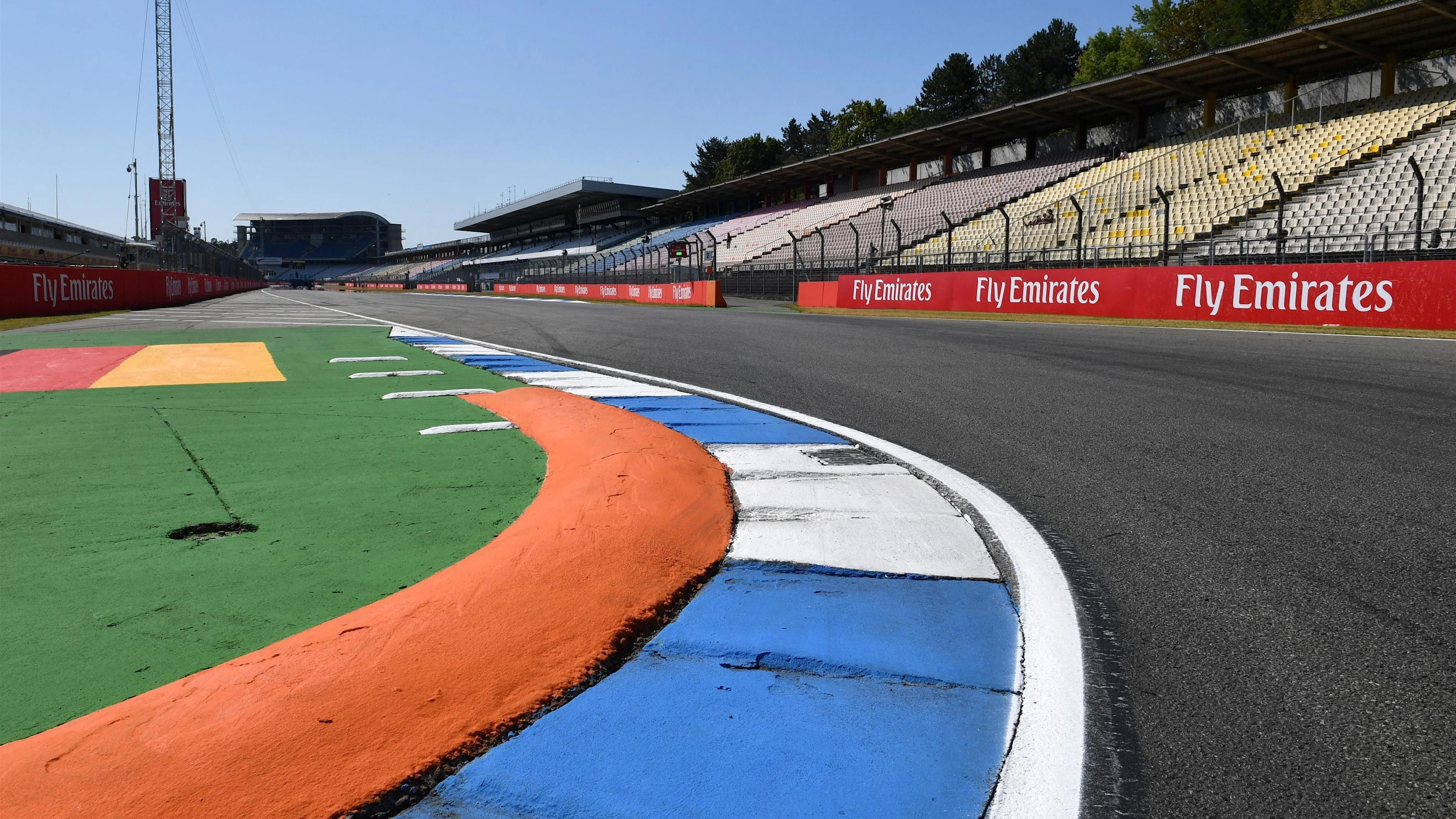 Track view at Formula One World Championship, Rd11, German Grand Prix, Preparations, Hockenheim,