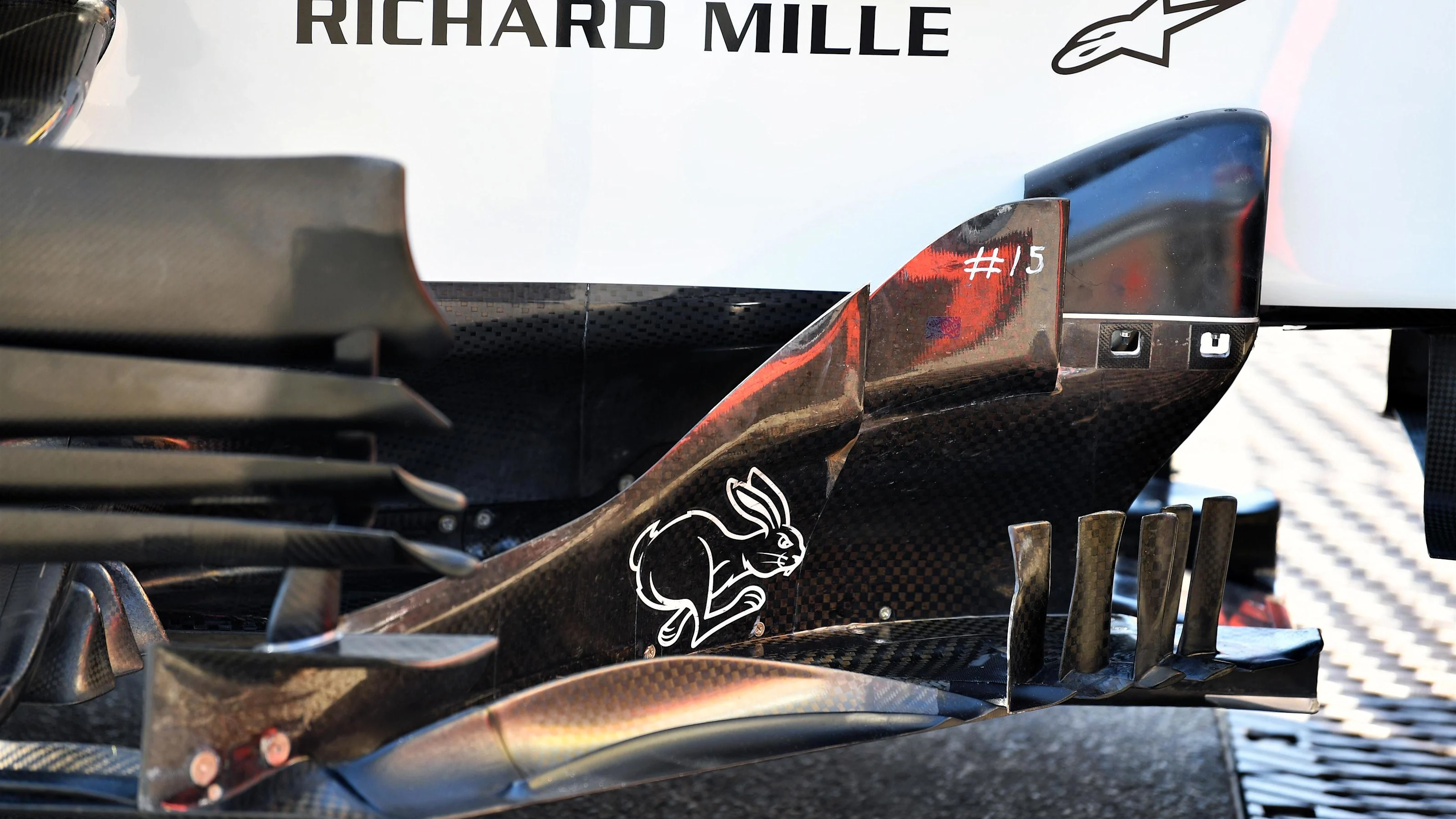 Haas VF-18 barge board detail at Formula One World Championship, Rd11, German Grand Prix,