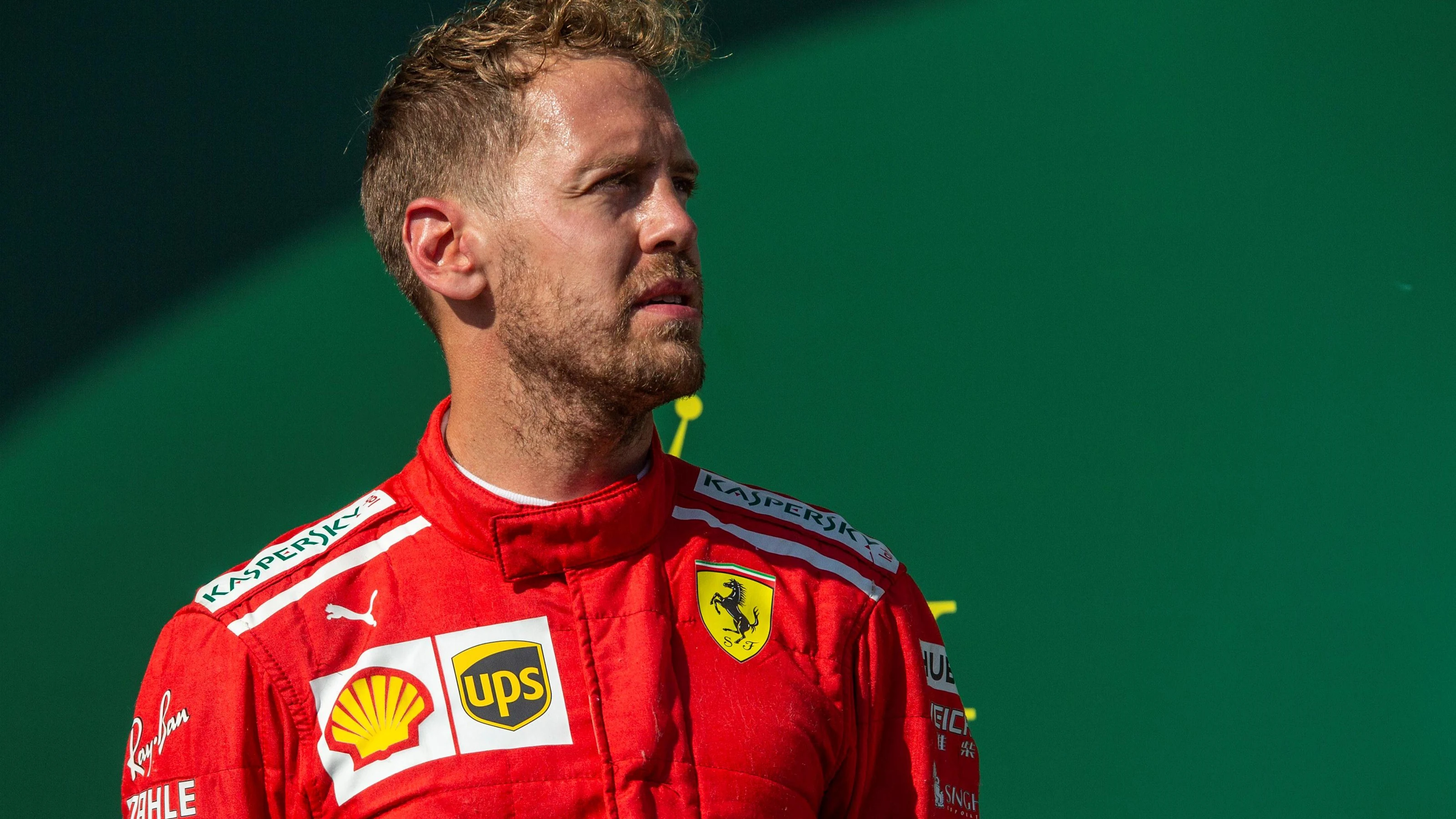 Sebastian Vettel (GER) Ferrari on the podium at Formula One World Championship, Rd12, Hungarian