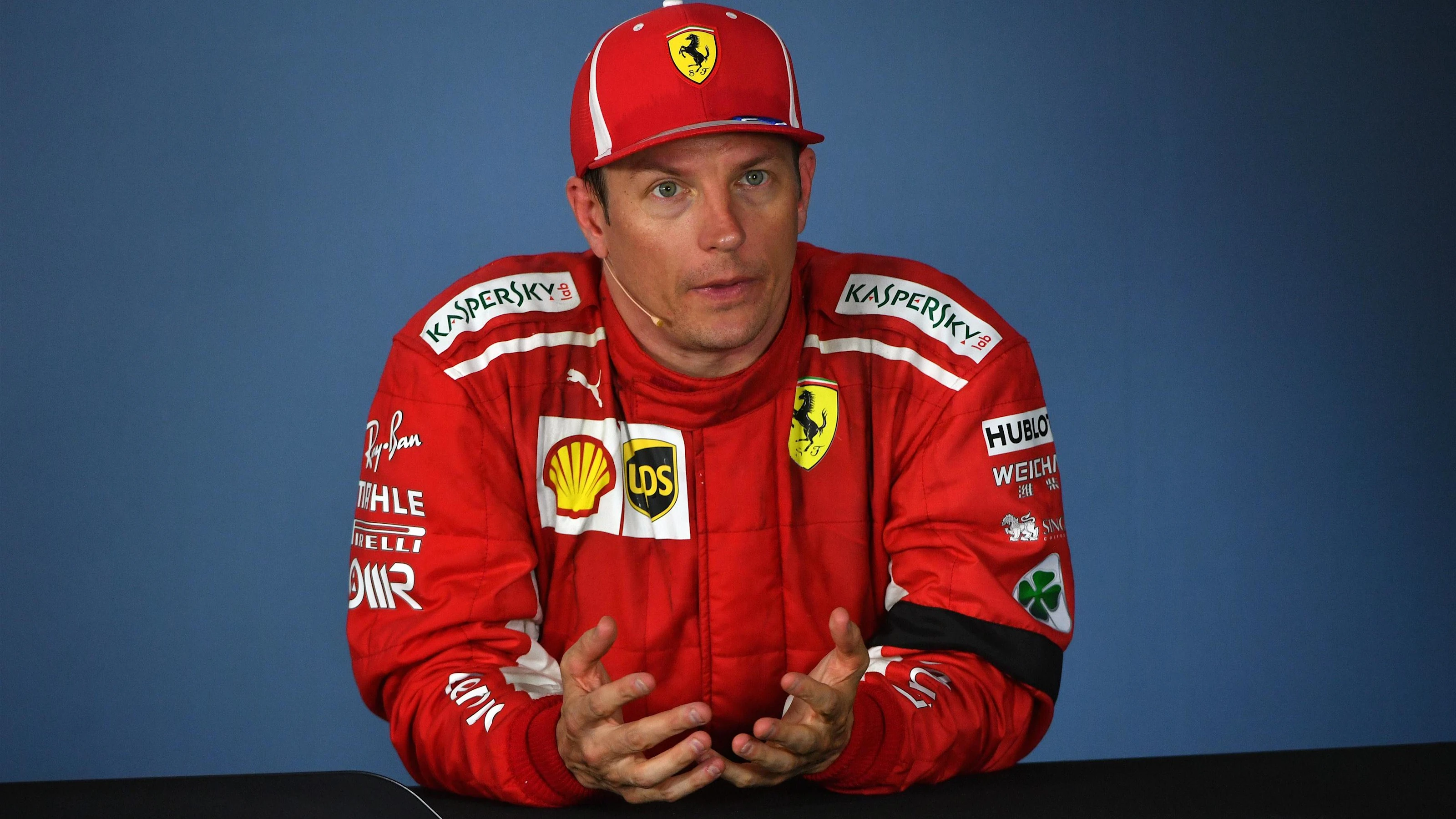 Kimi Raikkonen (FIN) Ferrari in the Press Conference at Formula One World Championship, Rd12,