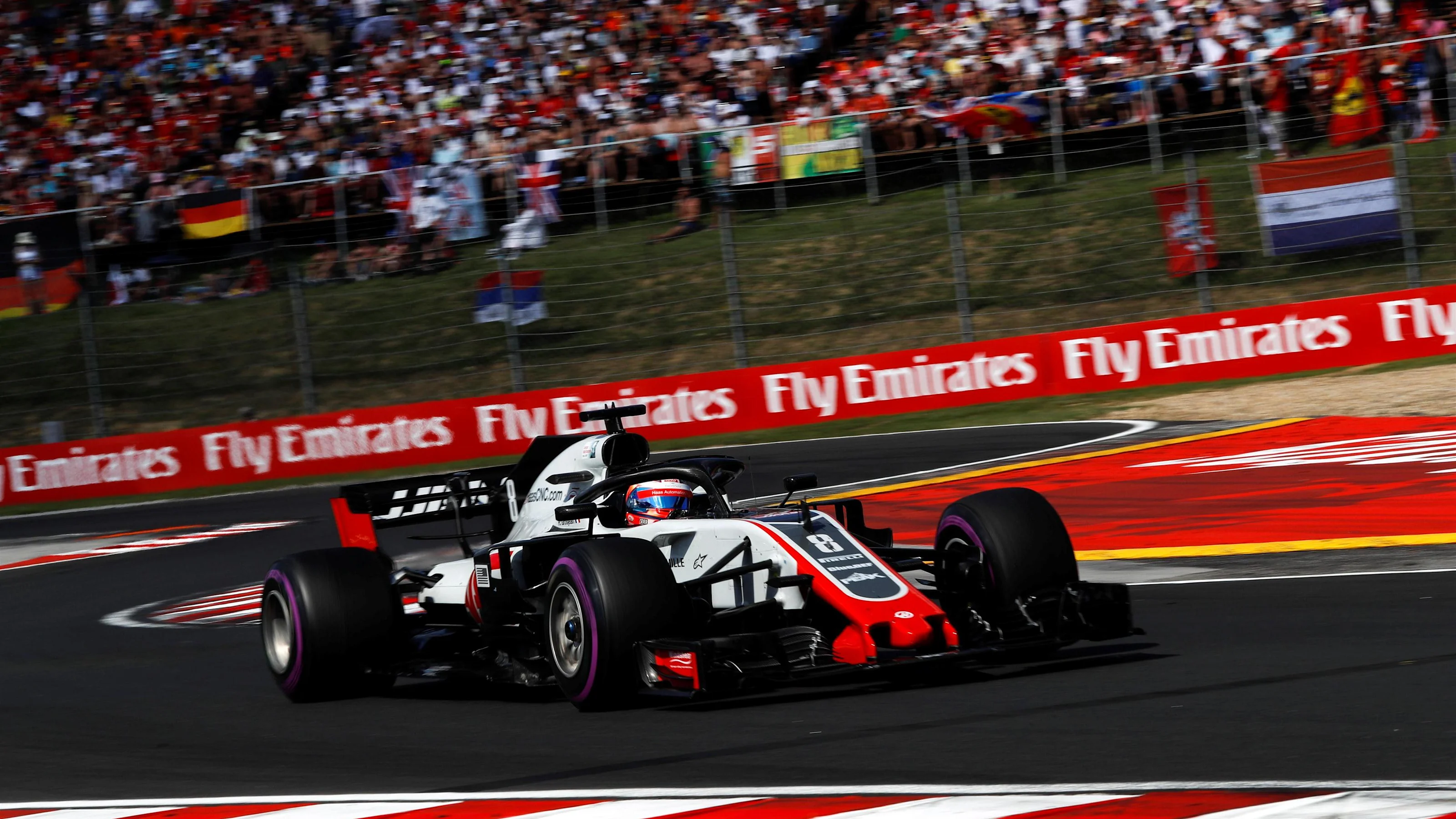 Romain Grosjean (FRA) Haas VF-18 at Formula One World Championship, Rd12, Hungarian Grand Prix,