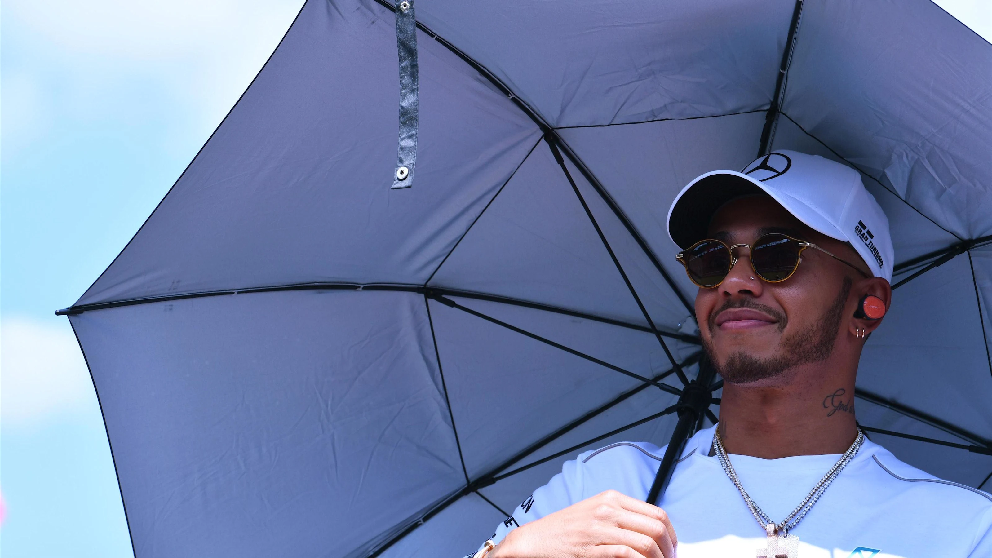 Lewis Hamilton (GBR) Mercedes-AMG F1 on the drivers parade at Formula One World Championship, Rd12,