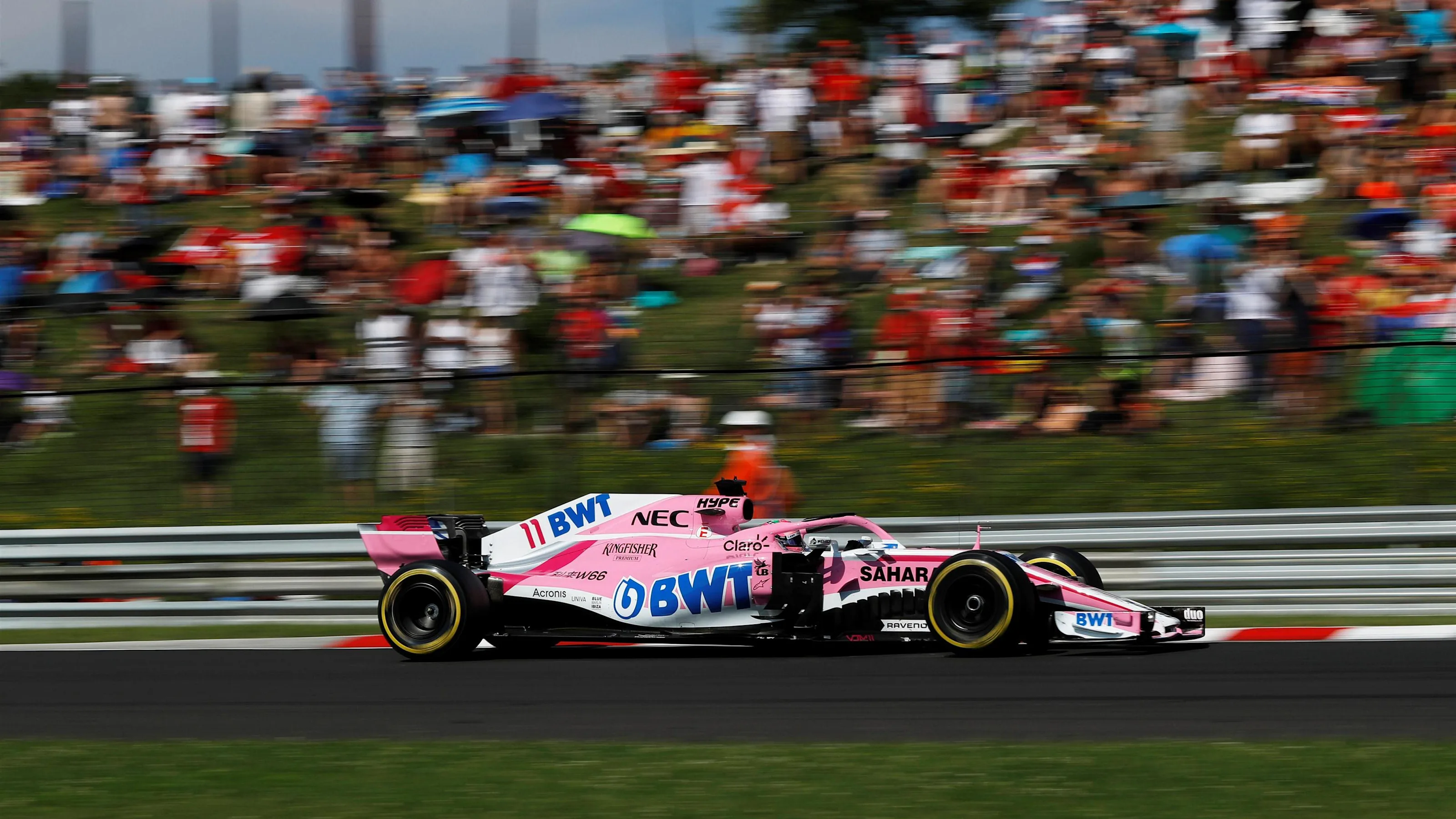 Sergio Perez (MEX) Force India VJM11 at Formula One World Championship, Rd12, Hungarian Grand Prix,