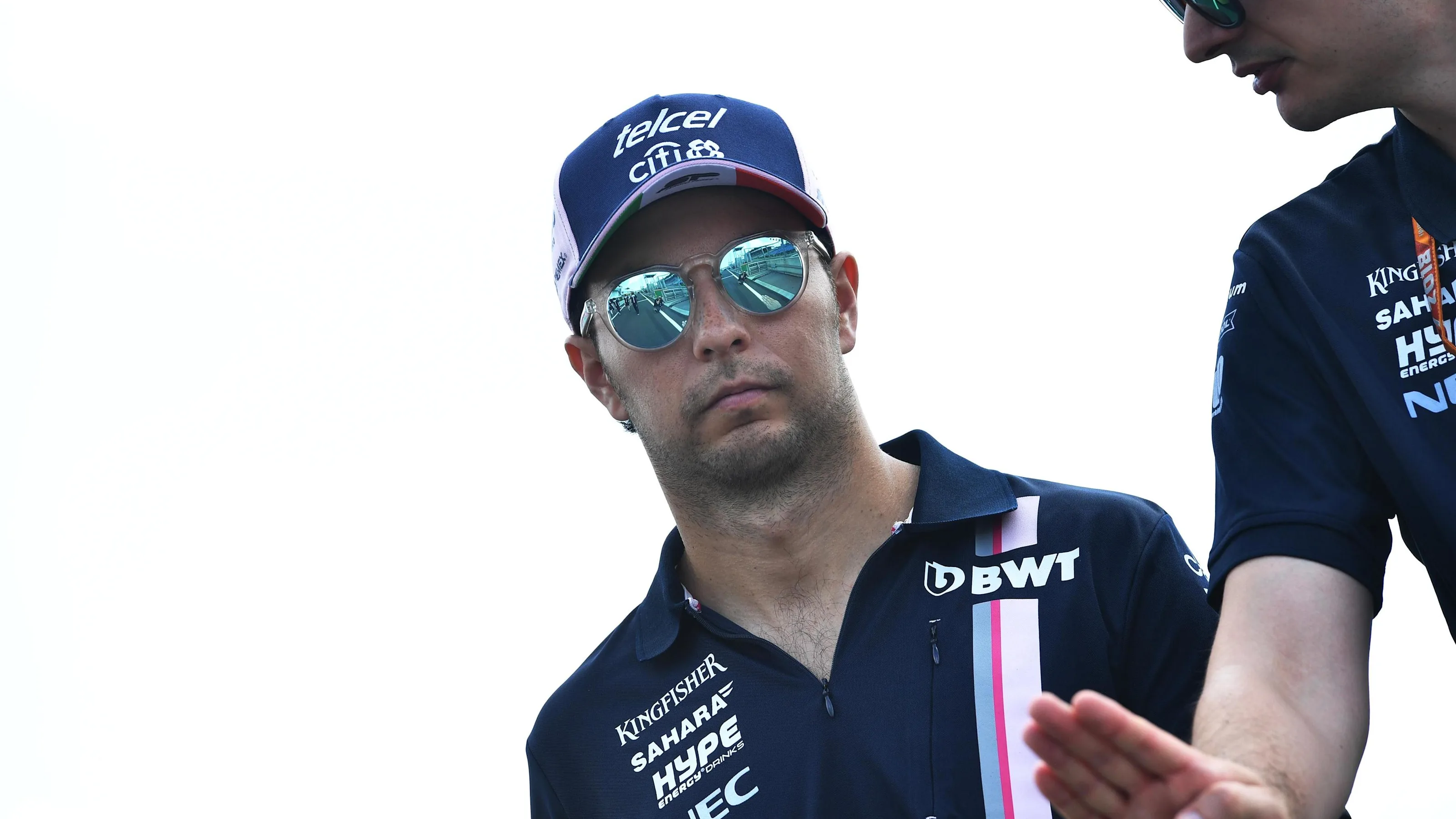Sergio Perez (MEX) Force India walks the track at Formula One World Championship, Rd12, Hungarian
