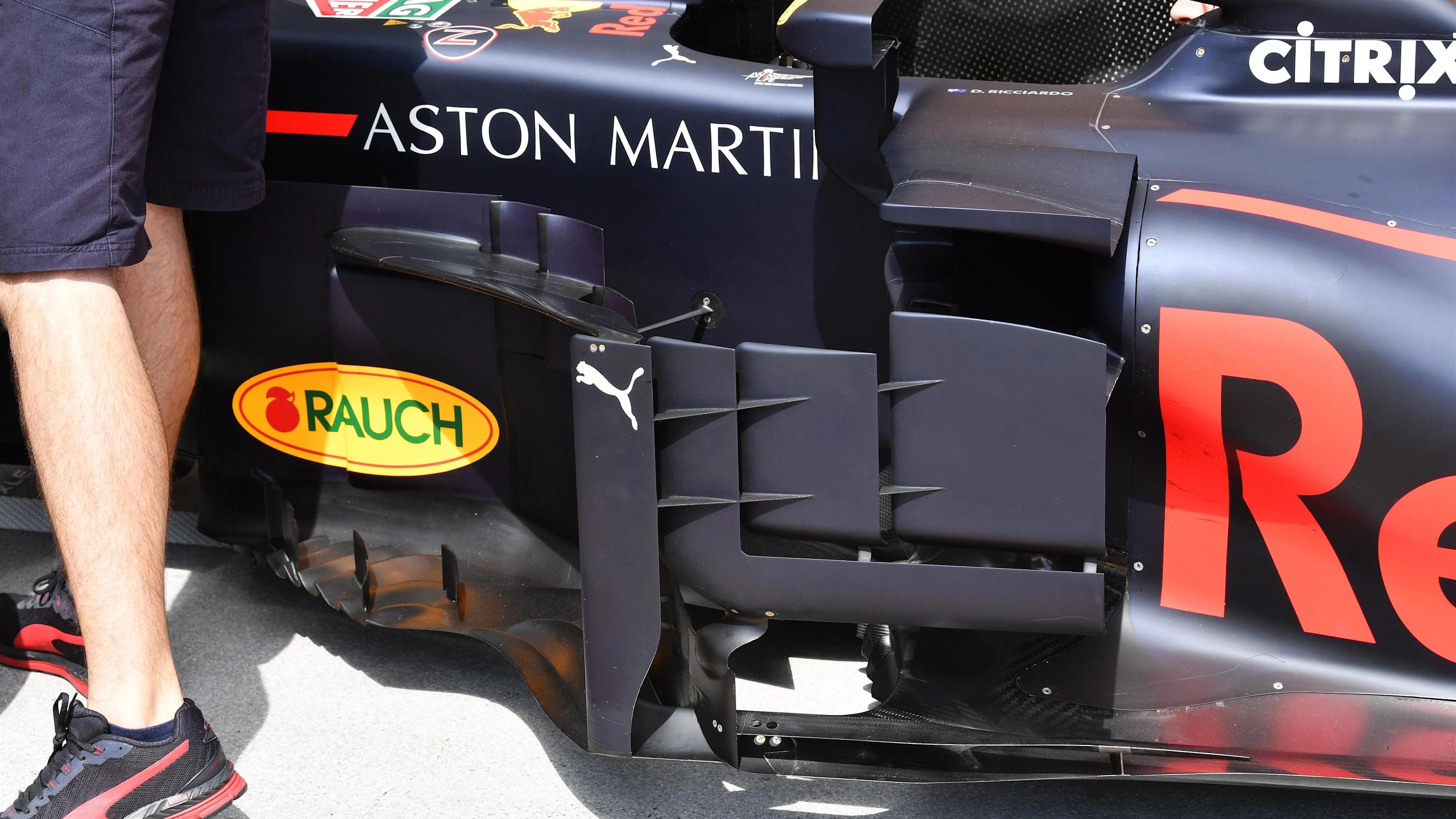 Red Bull Racing RB14 barge board detail at Formula One World Championship, Rd12, Hungarian Grand