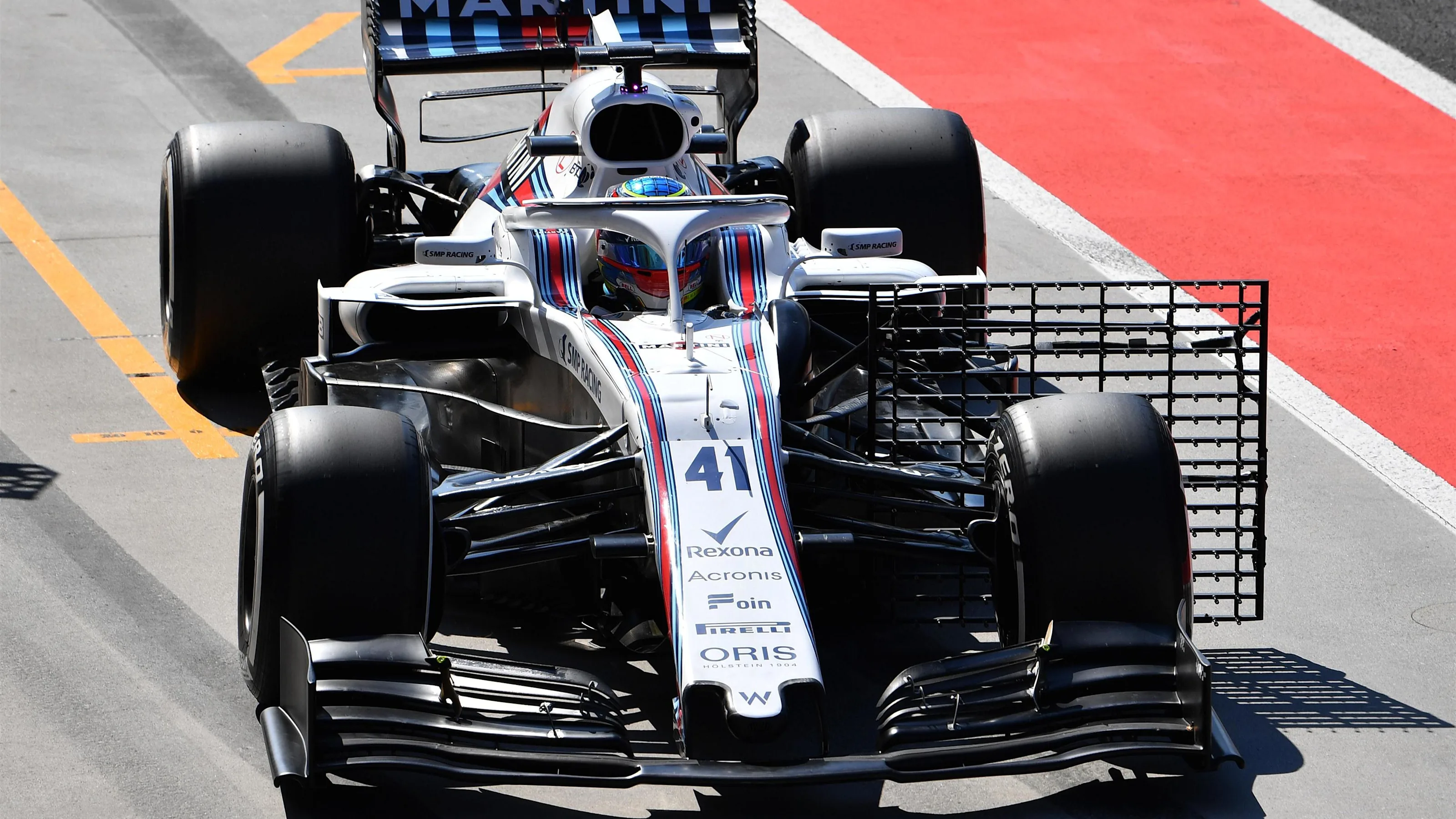 Oliver Rowland (GBR) Williams FW41 and aero sensor at Formula One Testing, Day One, Hungaroring,