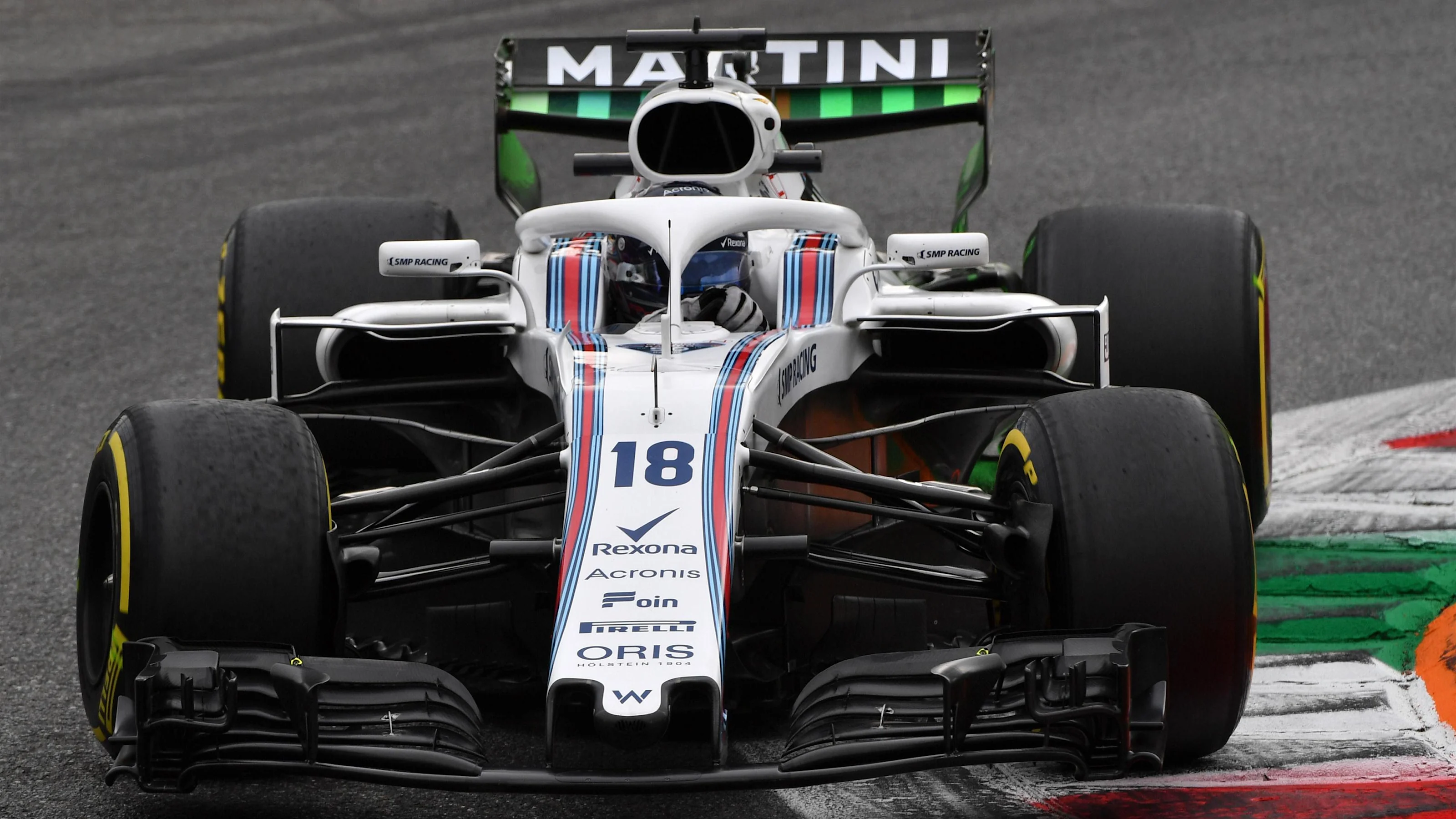 Lance Stroll, Williams FW41 with aero paint on rear wing at Formula One World Championship, Rd14,