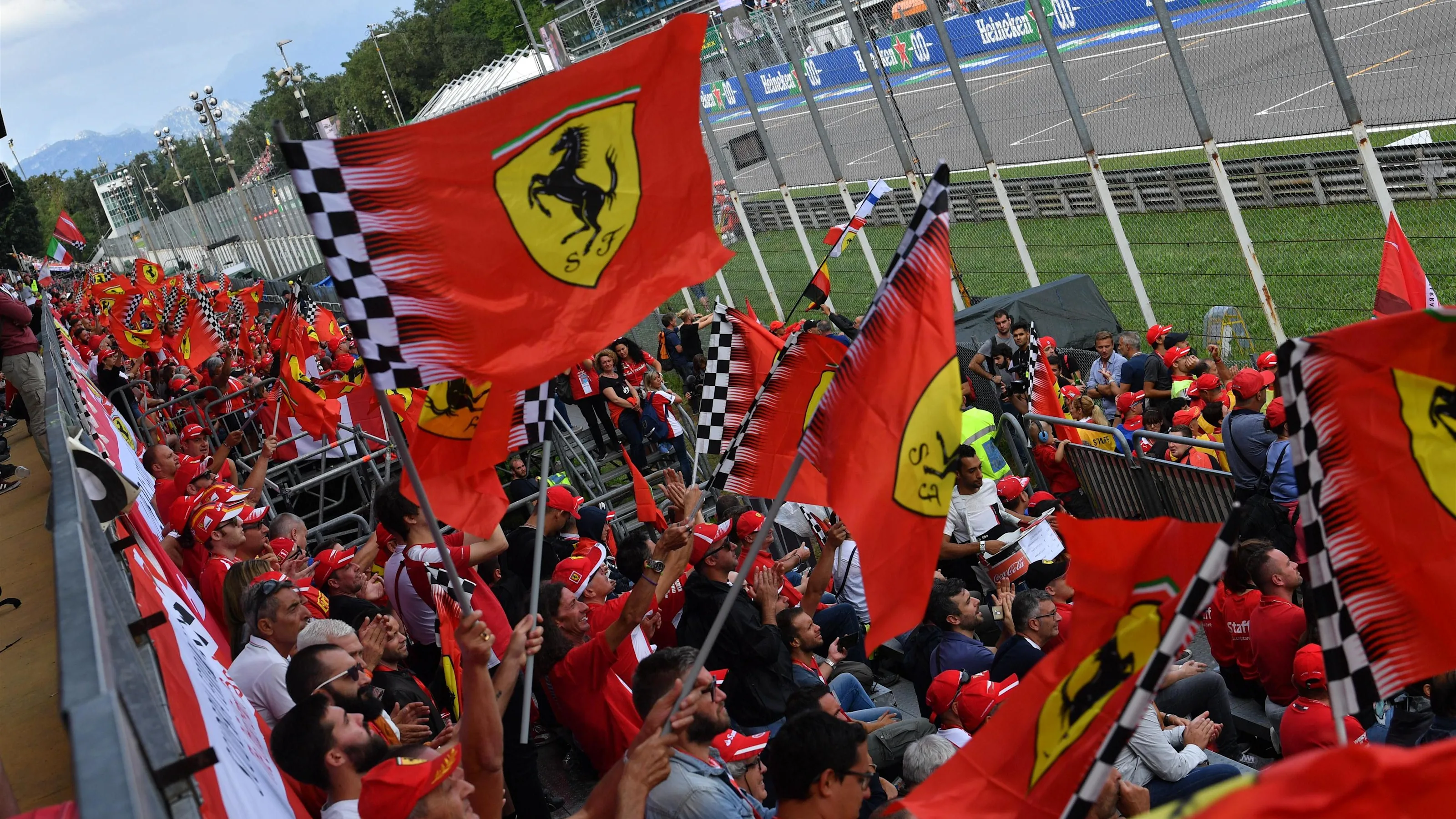 Ferrari fans and flags at Formula One World Championship, Rd14, Italian Grand Prix, Qualifying,