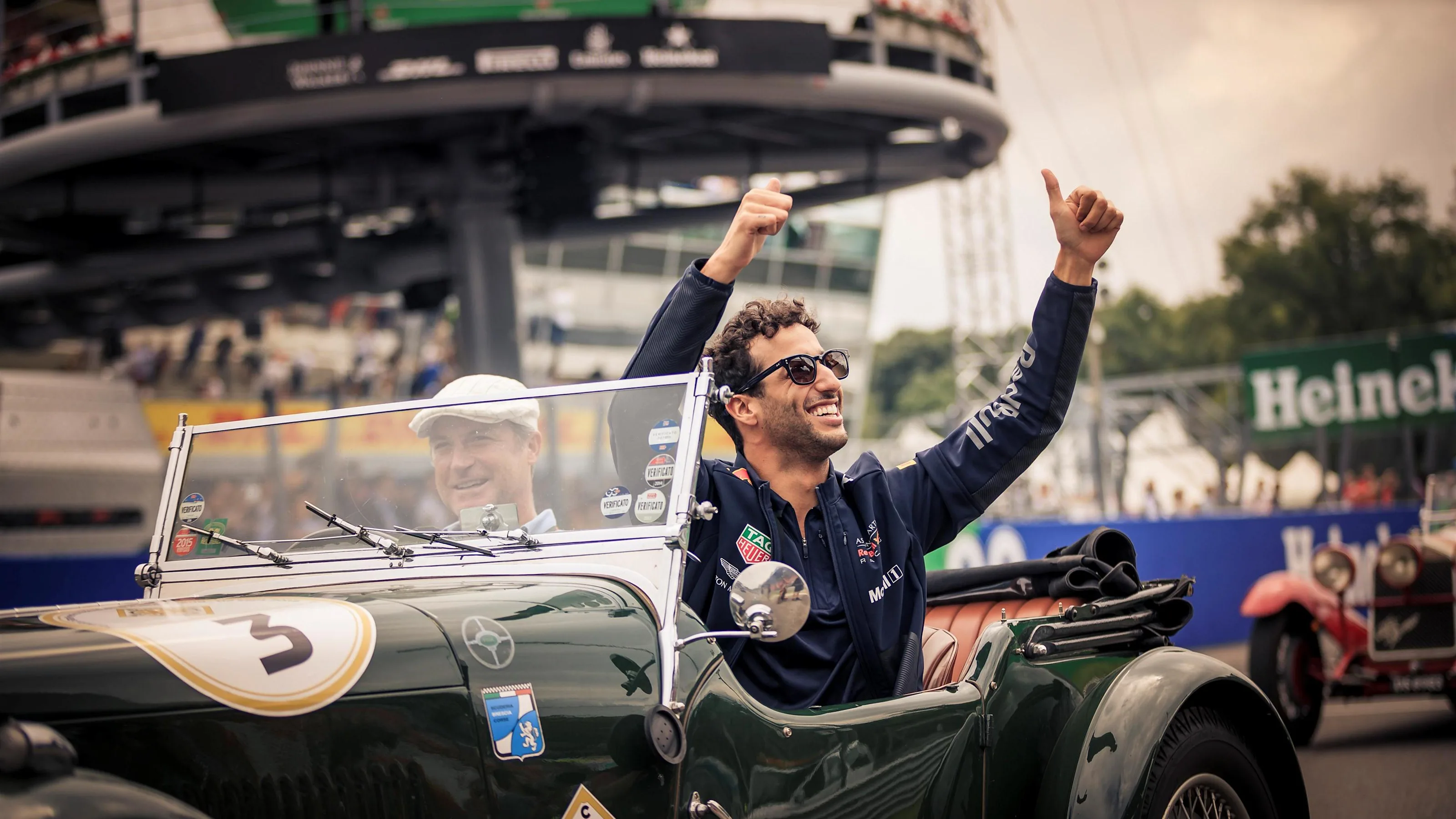 Daniel Ricciardo, Red Bull Racing on drivers parade at Formula One World Championship, Rd14,