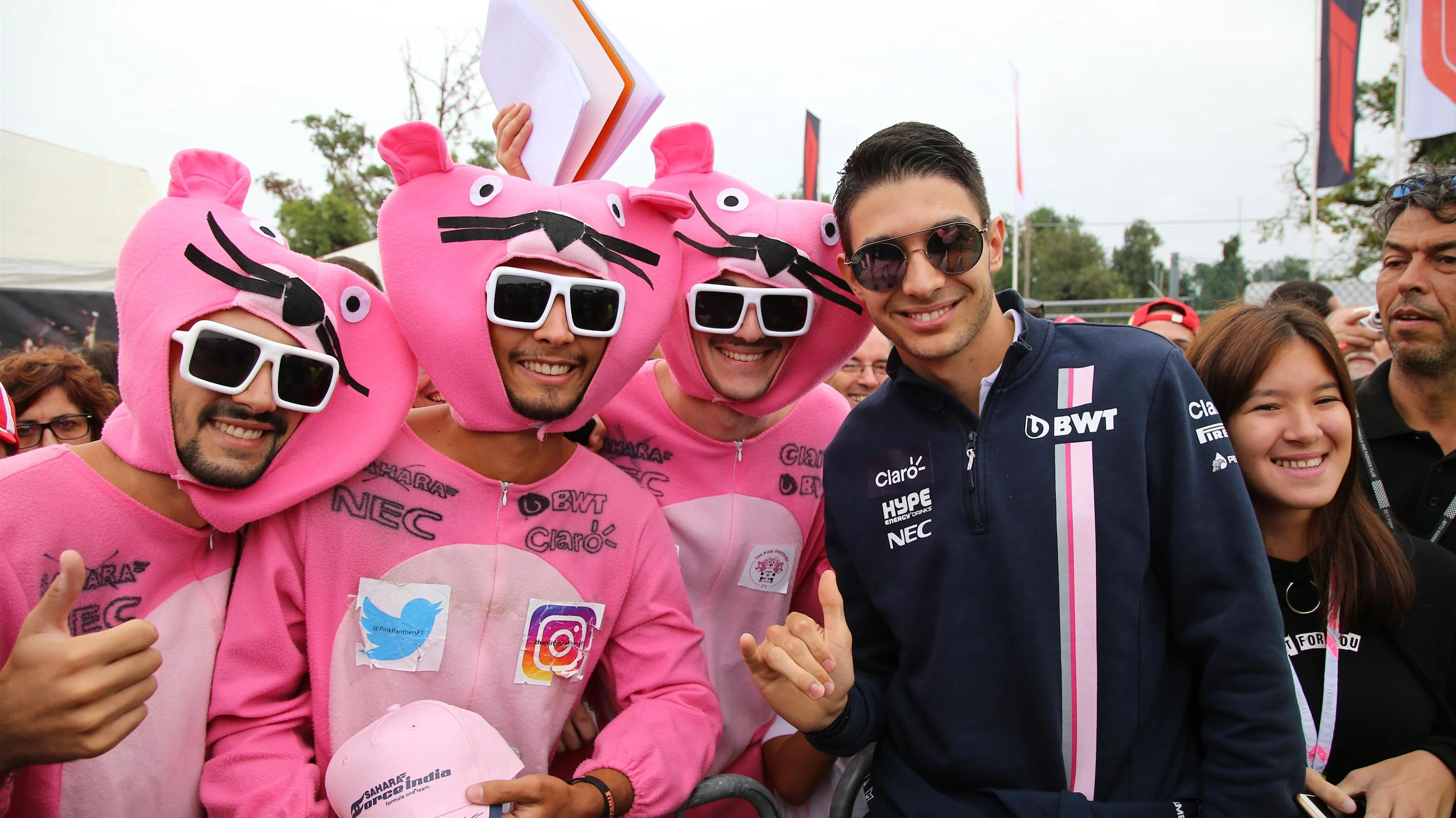 Esteban Ocon, Racing Point Force India F1 Team and Pink Panthers at Formula One World Championship,