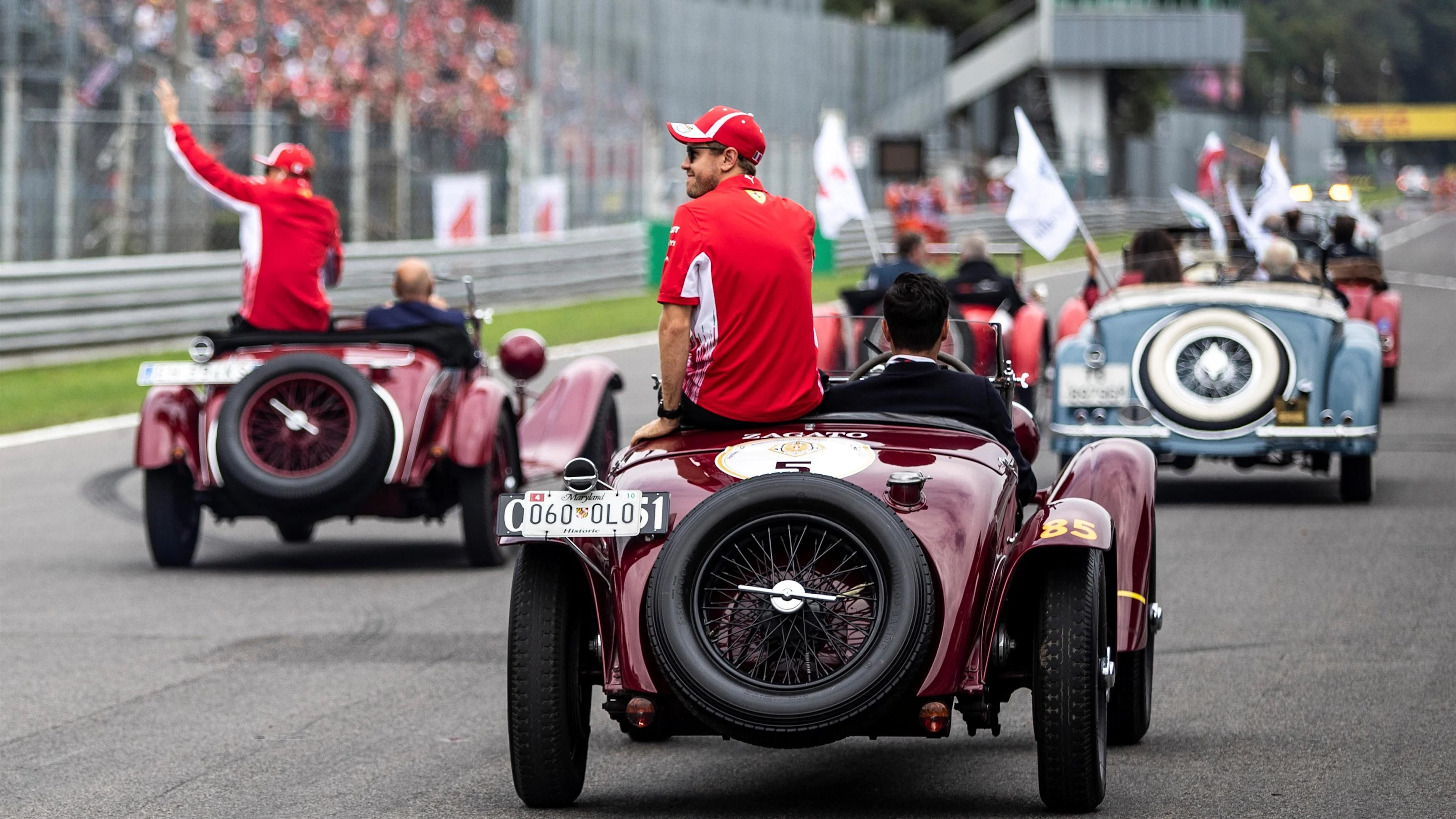 Sebastian Vettel, Ferrari on the drivers parade at Formula One World Championship, Rd14, Italian