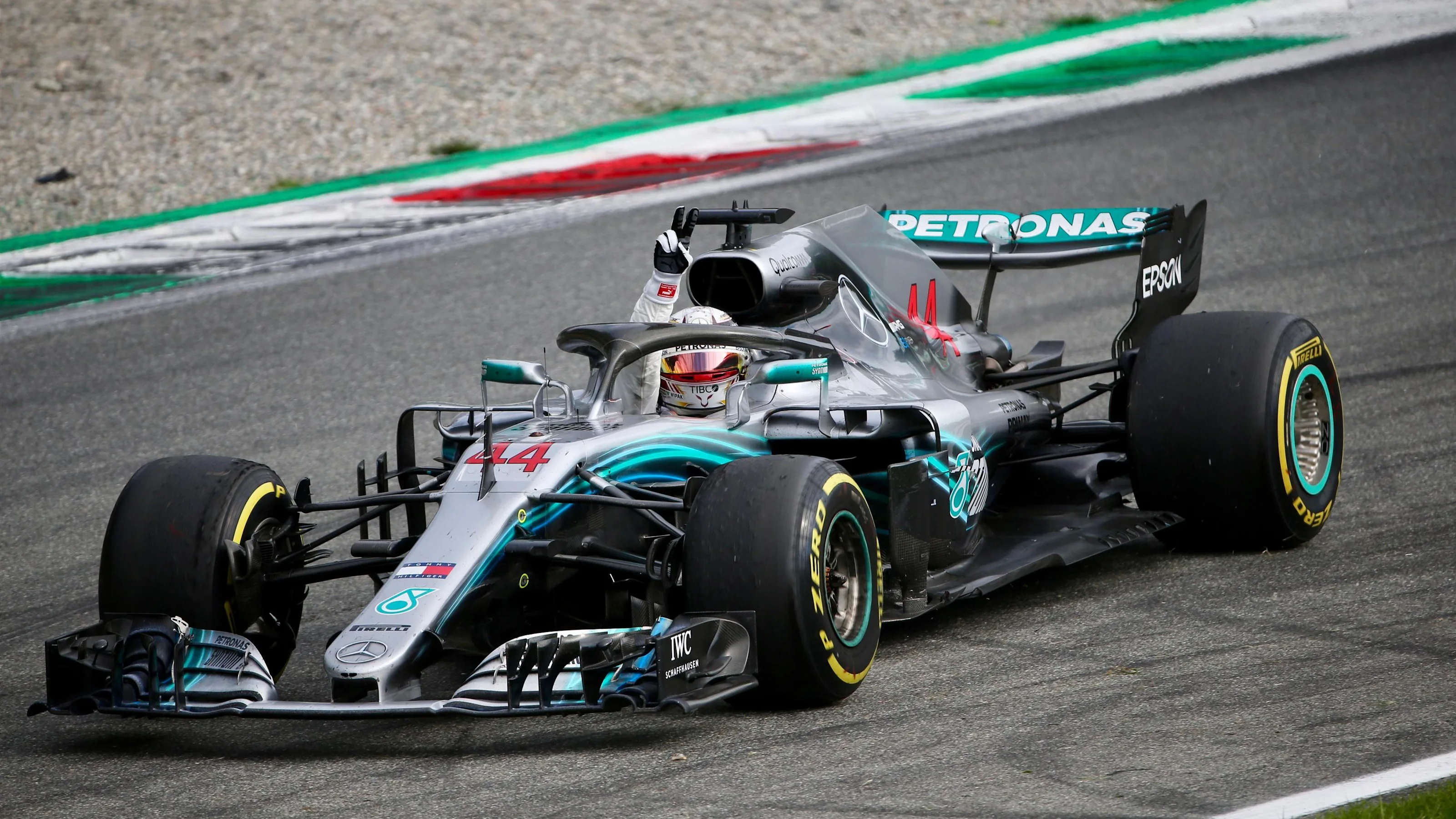 Race winner Lewis Hamilton, Mercedes AMG F1 W09 celebrates at Formula One World Championship, Rd14,