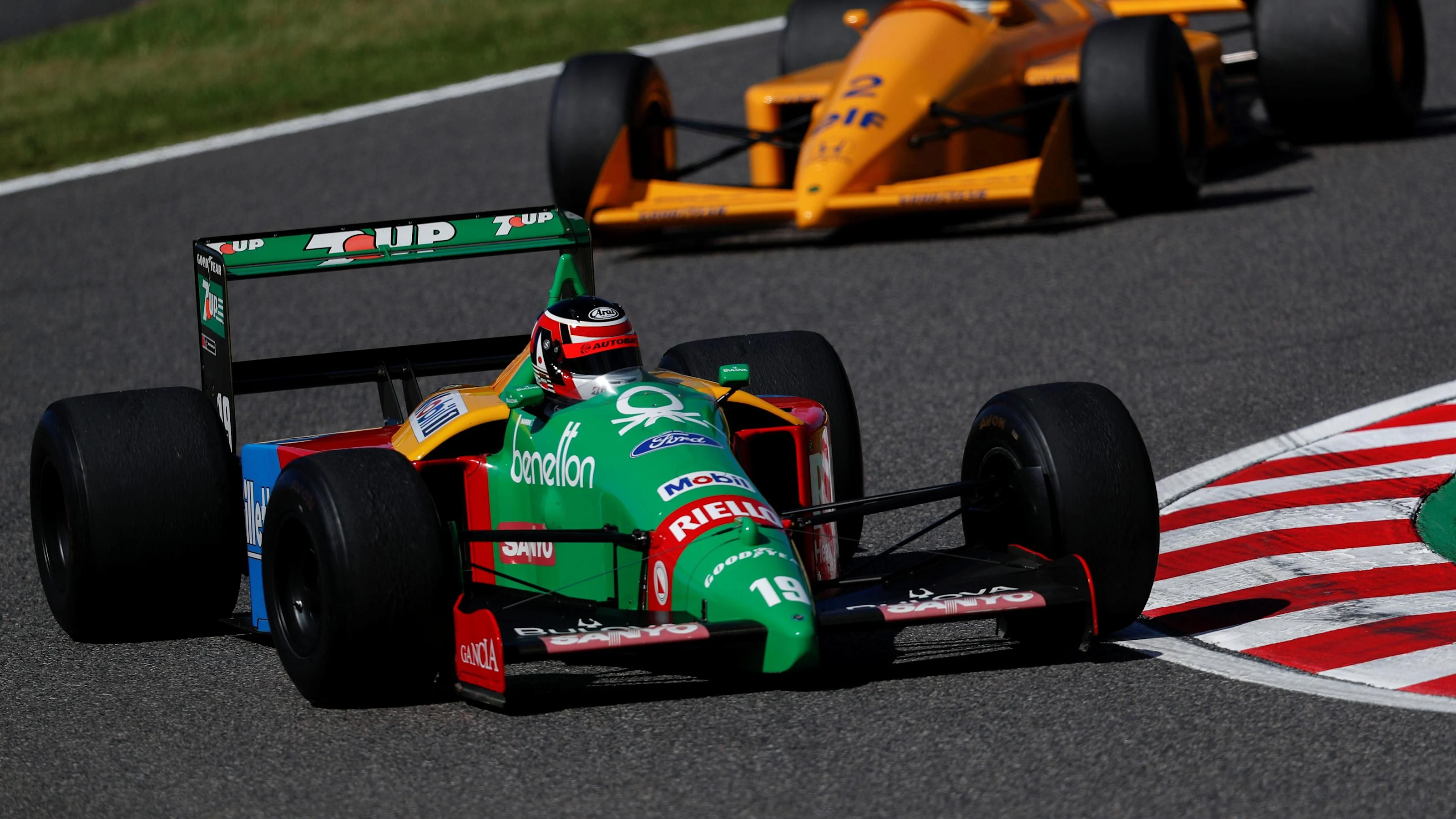 Aguri Suzuki, Benetton B188 at Legends F1 30th Anniversary Lap Demonstration at Formula One World