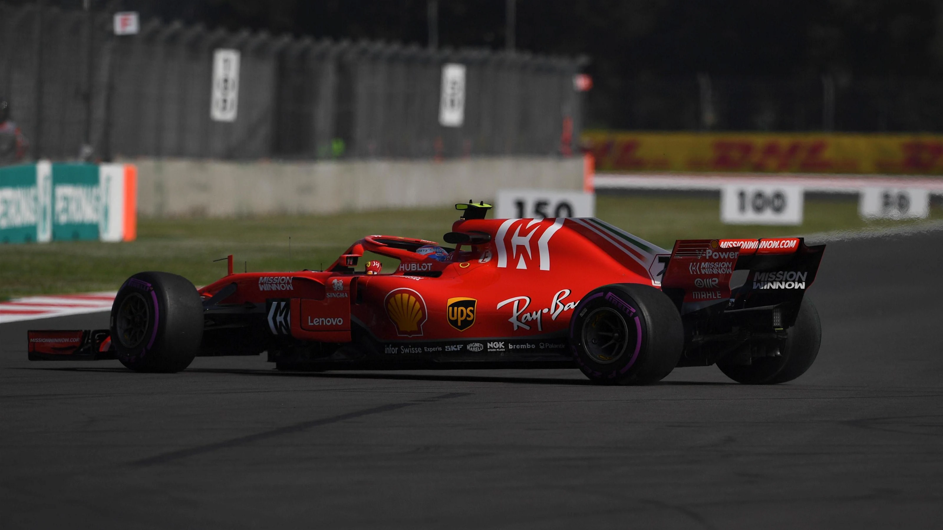 Kimi Raikkonen, Ferrari SF71H spins at Formula One World Championship, Rd19, Mexican Grand Prix,