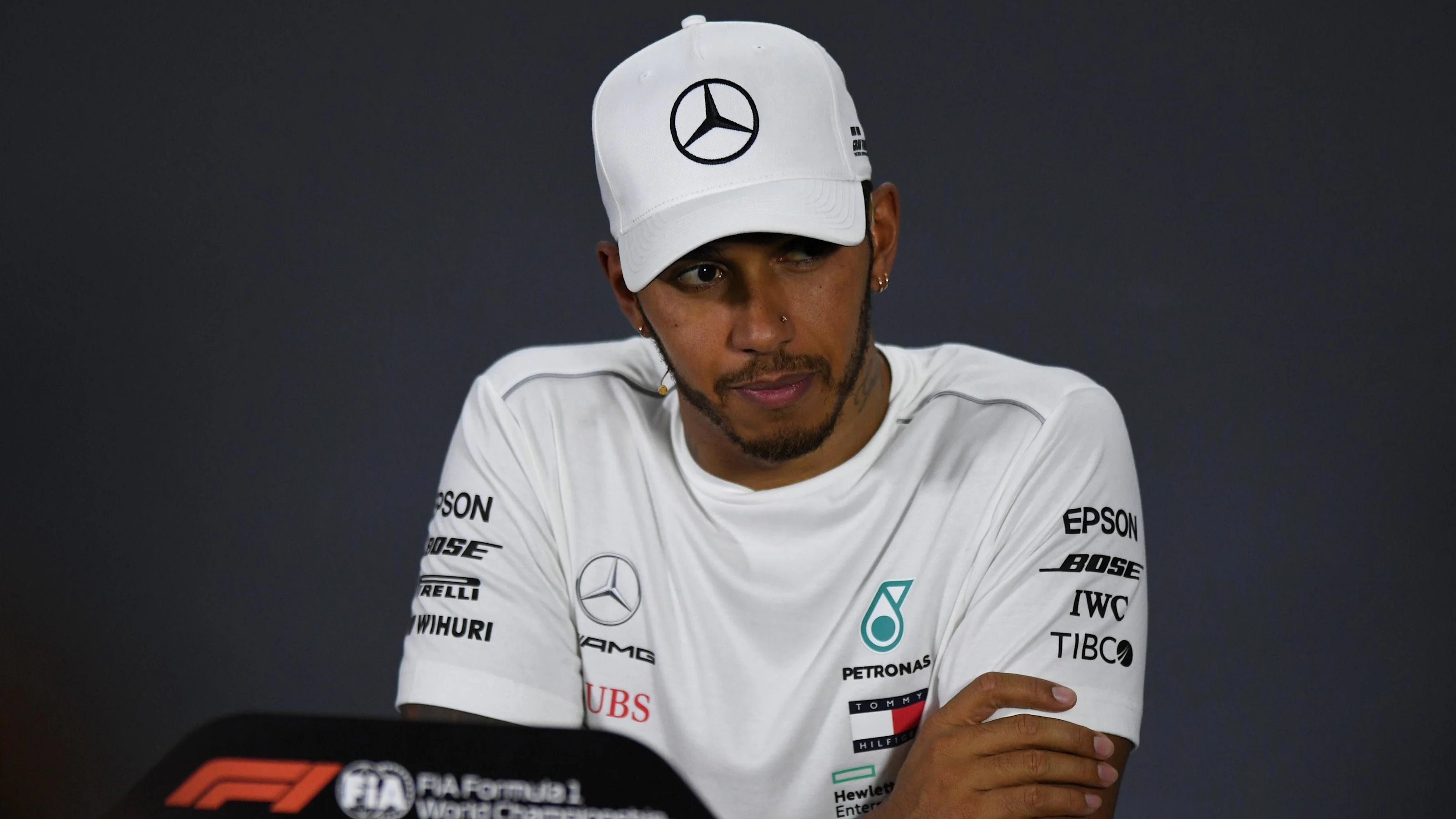 Lewis Hamilton, Mercedes AMG F1 in the Press Conference at Formula One World Championship, Rd16,
