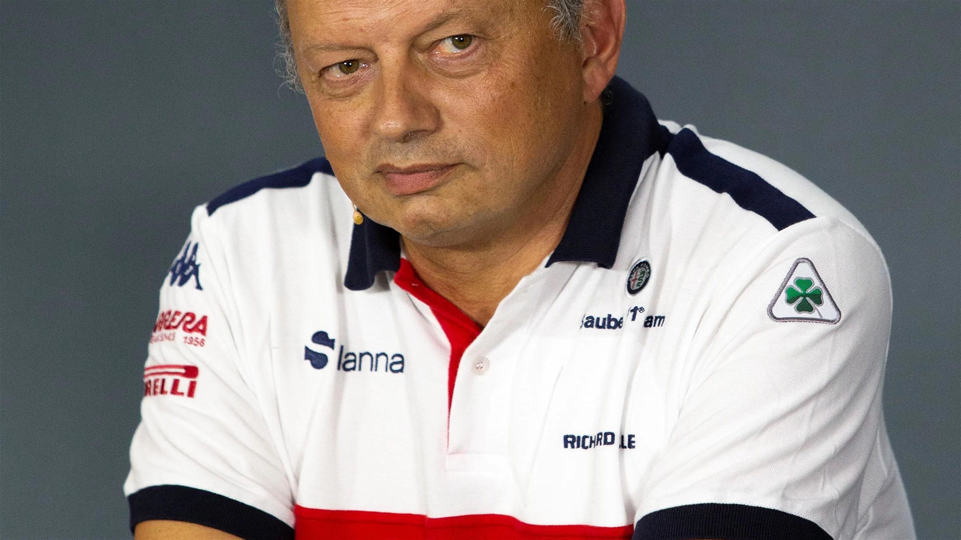 Frederic Vasseur, Alfa Romeo Sauber F1 Team, Team Principal in the Press Conference at Formula One