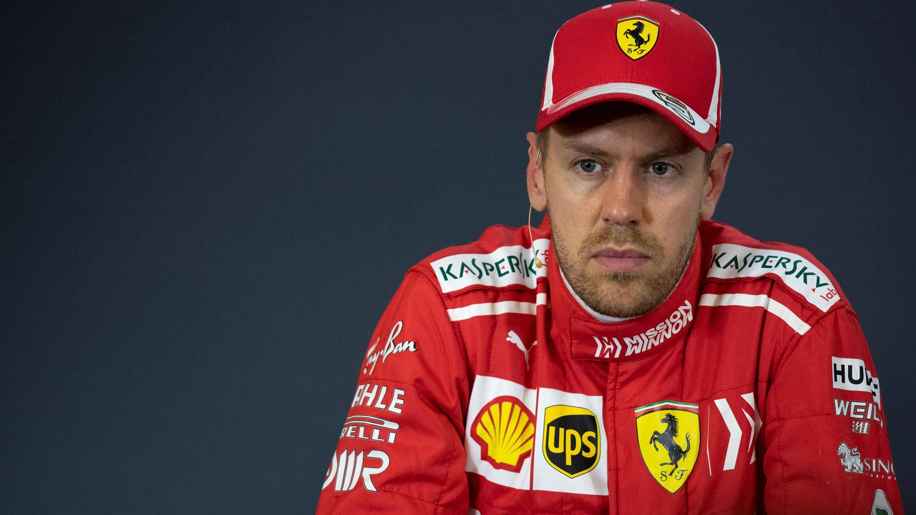 Sebastian Vettel, Ferrari in the press conference at Formula World Championship, Rd18, United