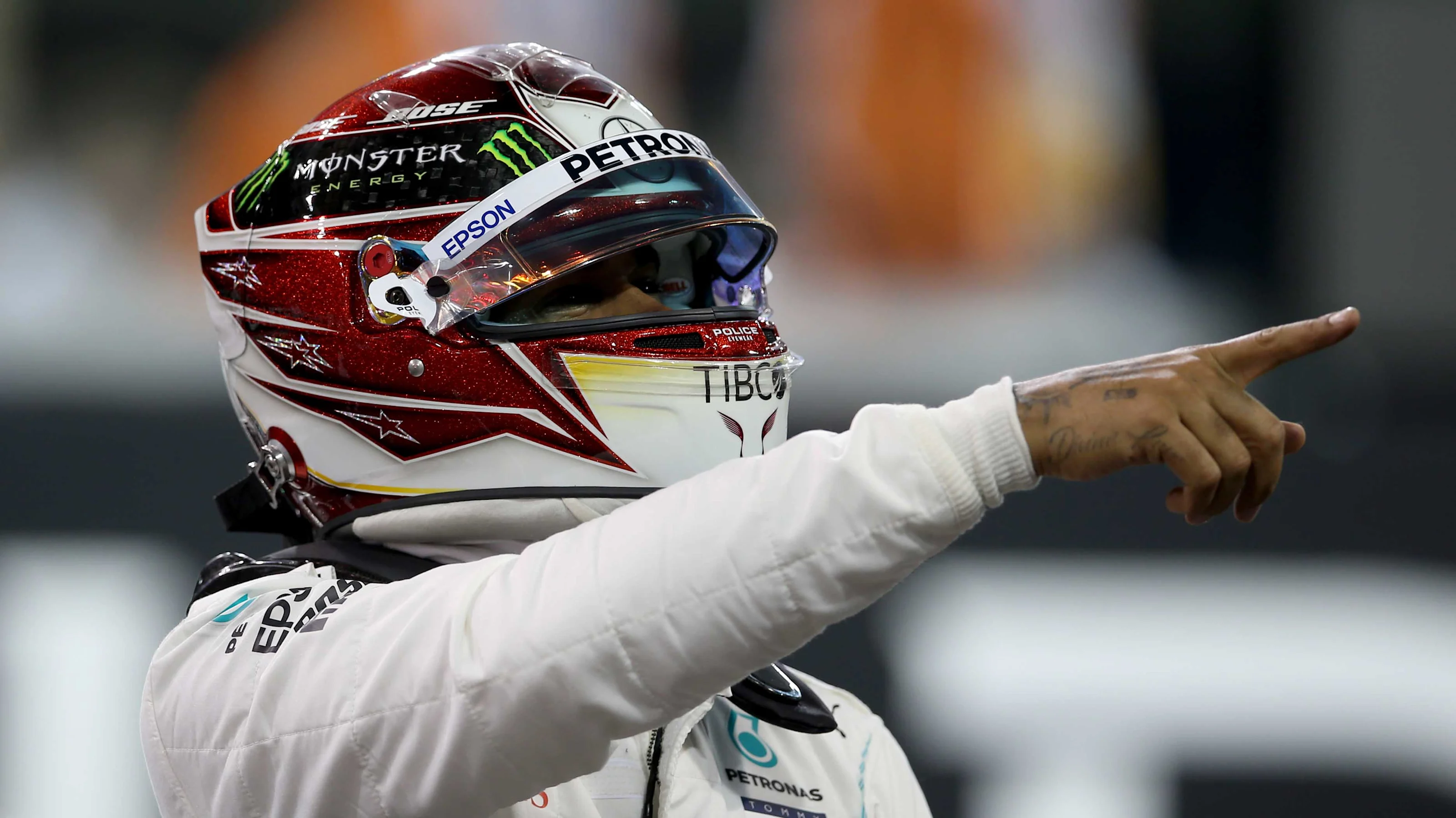 ABU DHABI, UNITED ARAB EMIRATES - NOVEMBER 30: Pole position qualifier Lewis Hamilton of Great