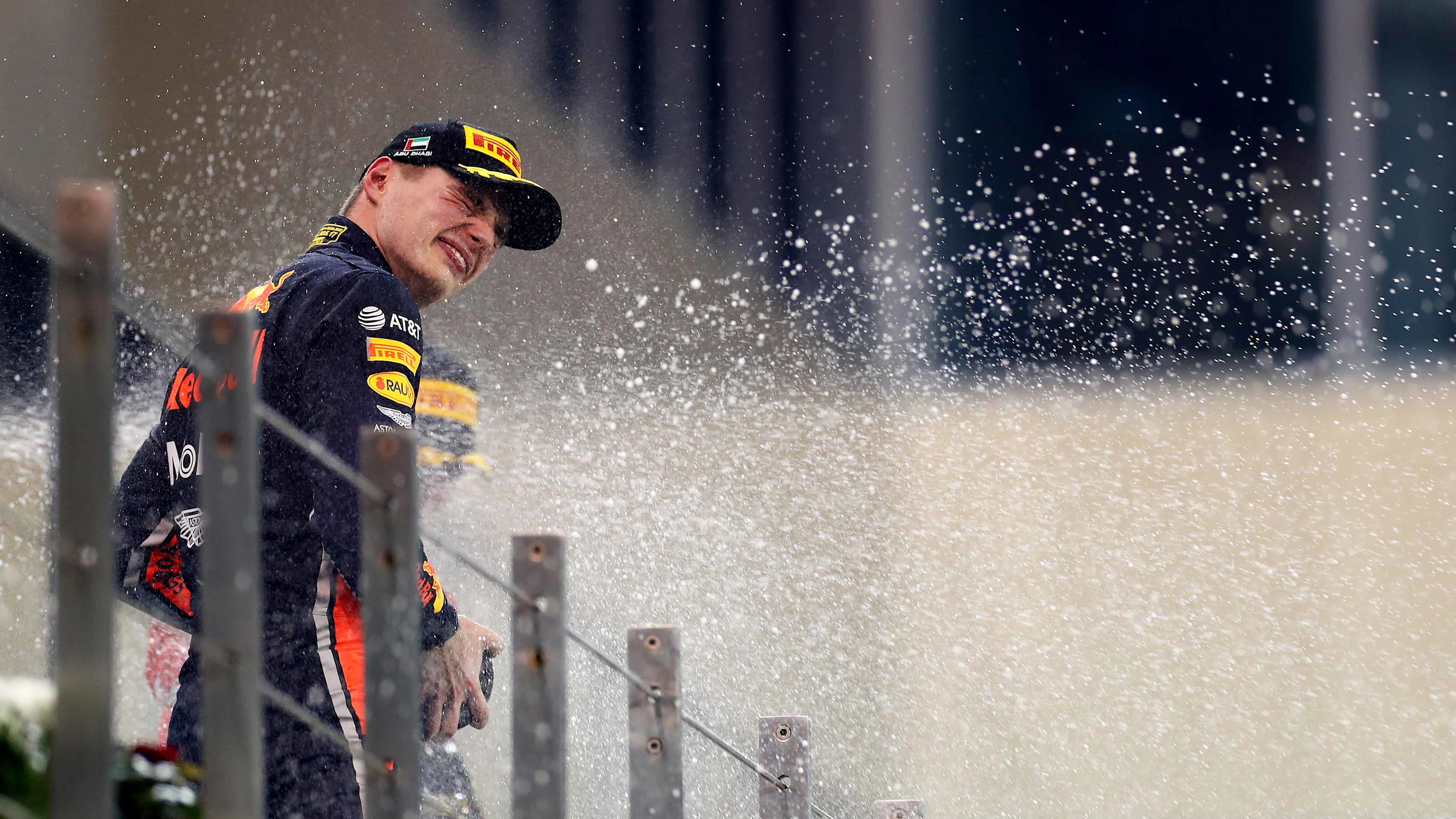 ABU DHABI, UNITED ARAB EMIRATES - DECEMBER 01: Second placed Max Verstappen of Netherlands and Red