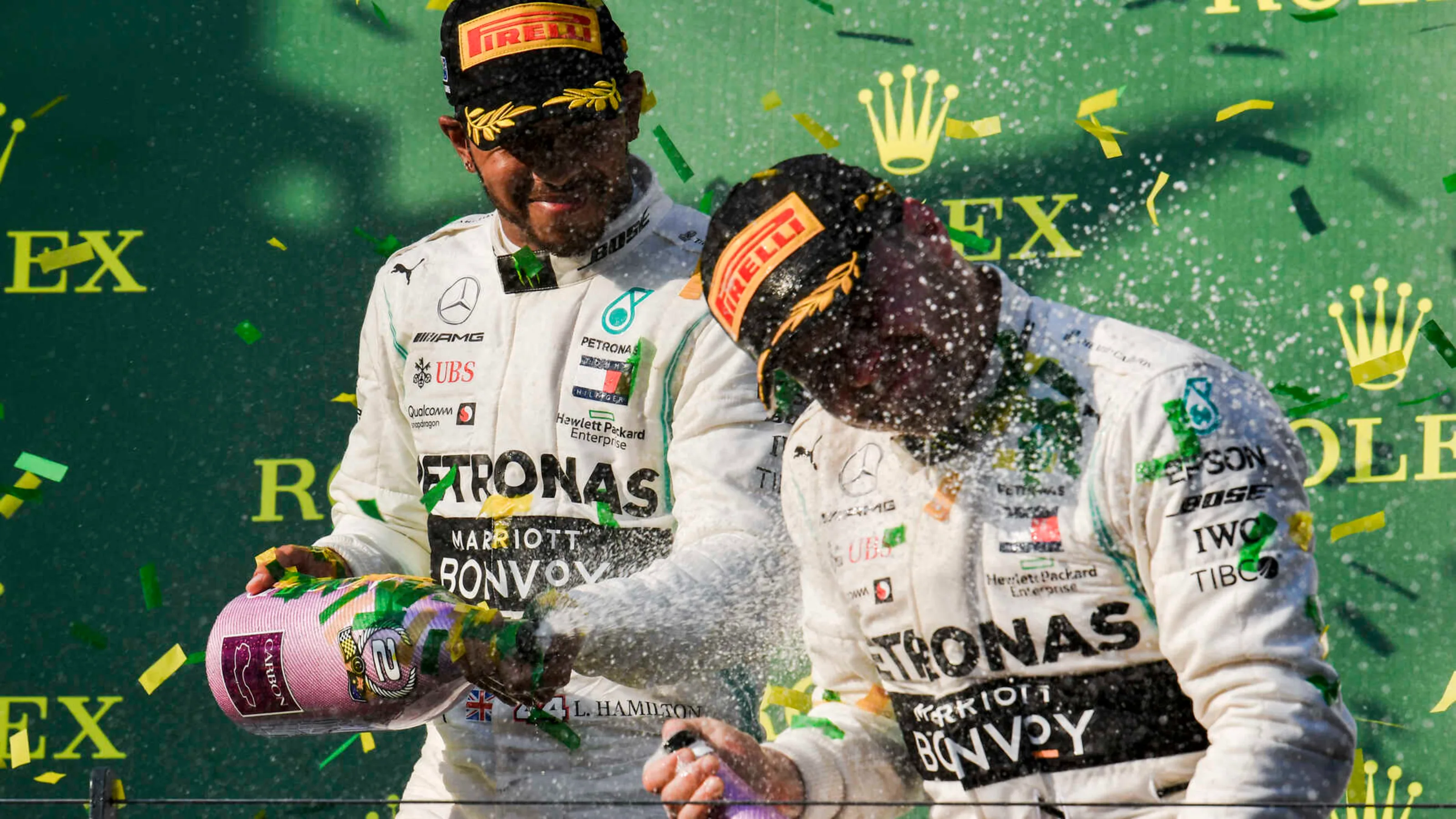 MELBOURNE GRAND PRIX CIRCUIT, AUSTRALIA - MARCH 17: Lewis Hamilton, Mercedes AMG F1, 2nd position,