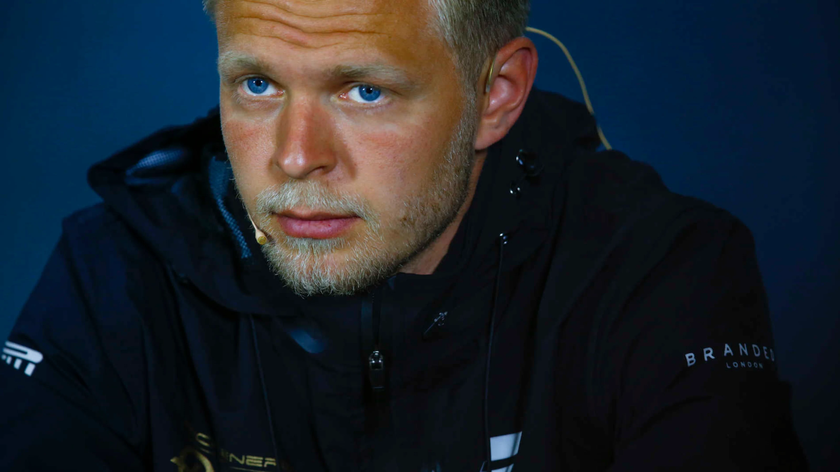 BAKU CITY CIRCUIT, AZERBAIJAN - APRIL 25: Kevin Magnussen, Haas F1 in Press Conference during the
