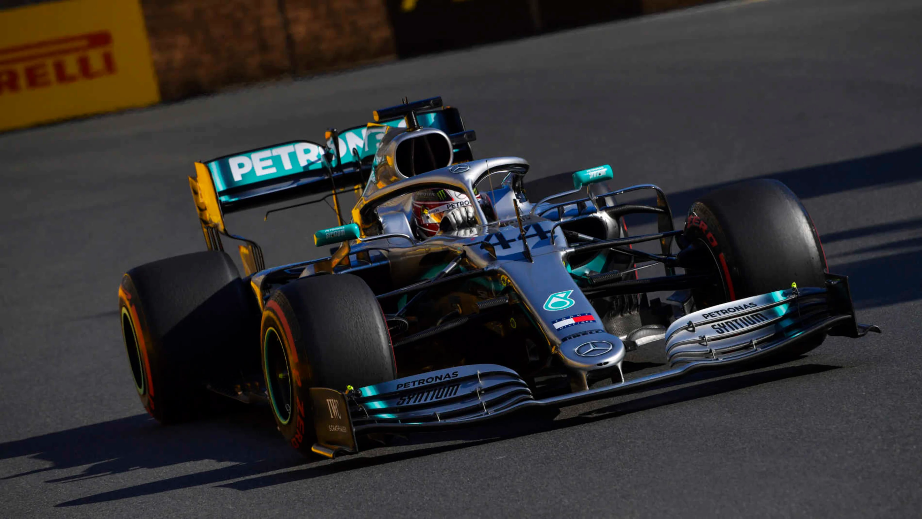 BAKU CITY CIRCUIT, AZERBAIJAN - APRIL 28: Lewis Hamilton, Mercedes AMG F1 W10 during the Azerbaijan