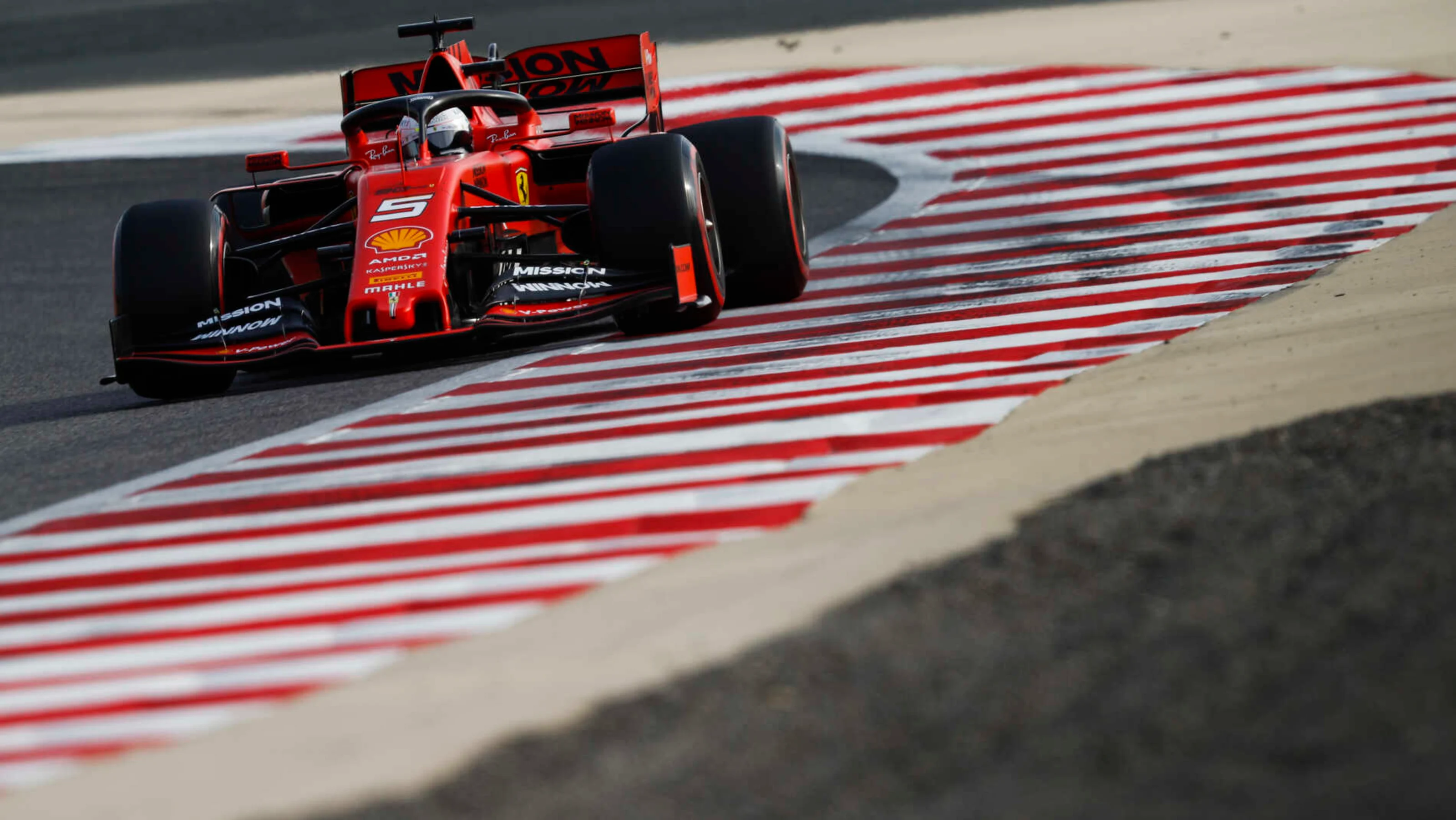BAHRAIN INTERNATIONAL CIRCUIT, BAHRAIN - MARCH 30: Sebastian Vettel, Ferrari SF90 during the