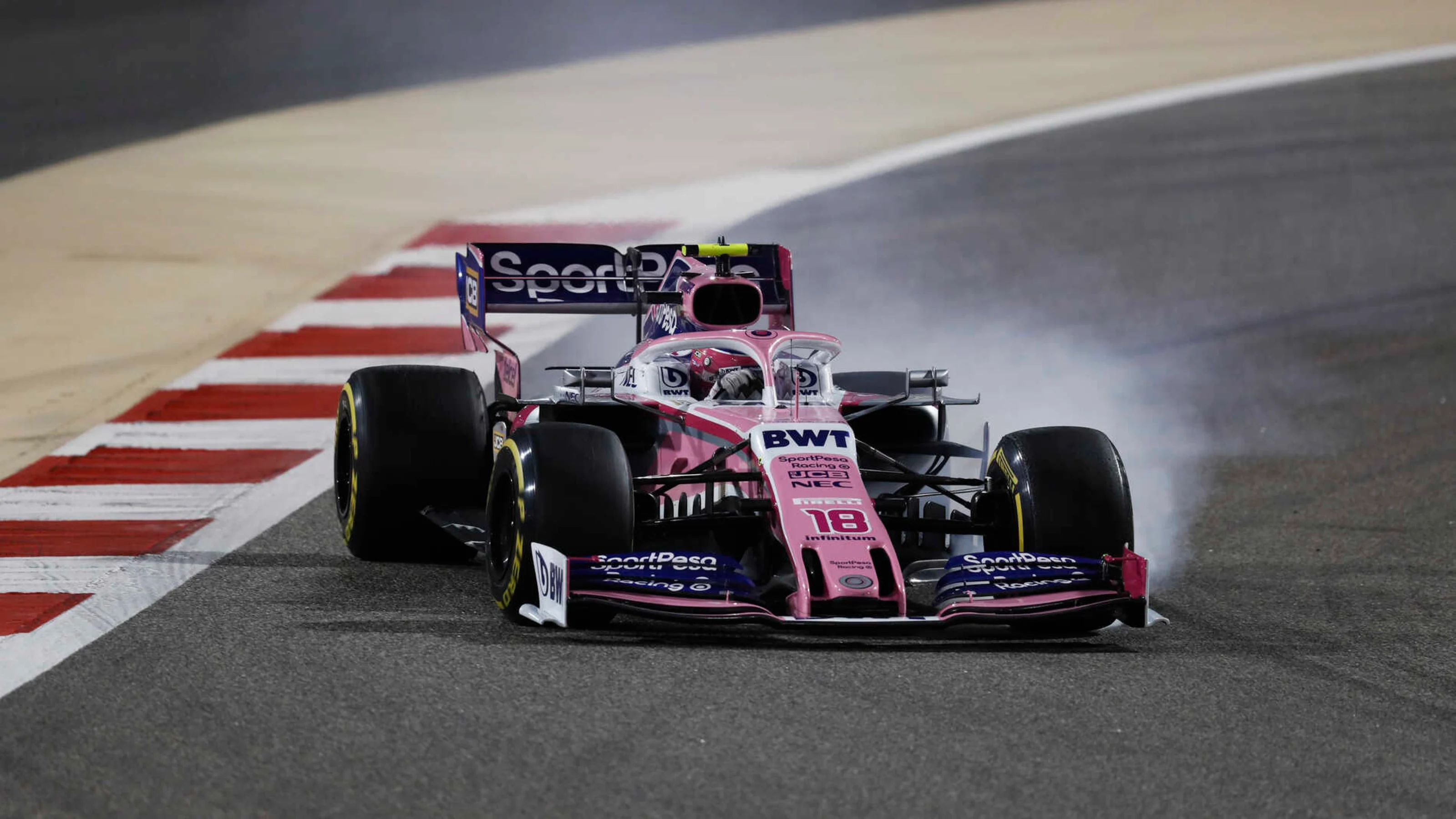 BAHRAIN INTERNATIONAL CIRCUIT, BAHRAIN - MARCH 31: Lance Stroll, Racing Point RP19 during the