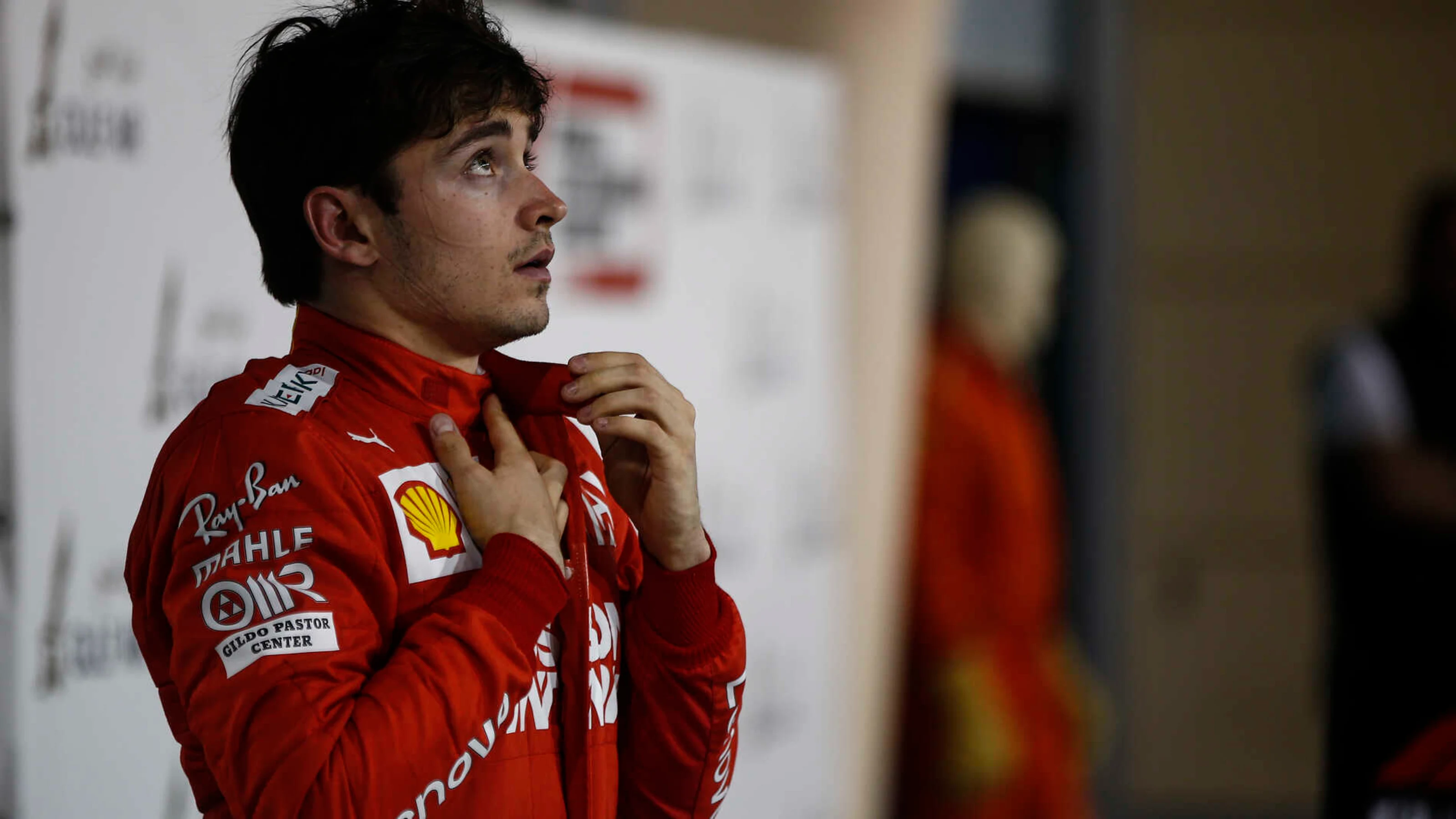BAHRAIN INTERNATIONAL CIRCUIT, BAHRAIN - MARCH 31: Charles Leclerc, Ferrari, 3rd position, in Parc