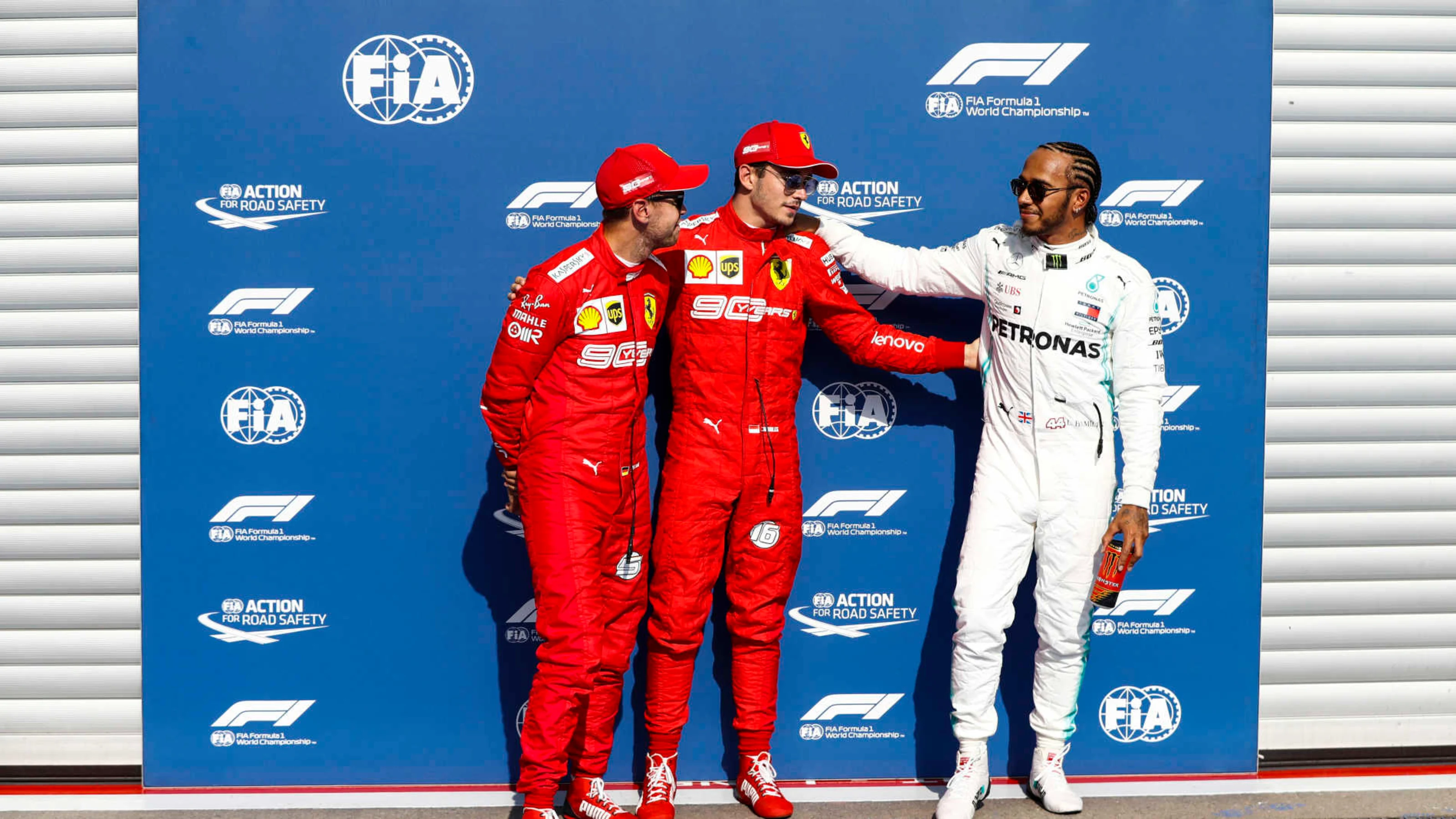 SPA-FRANCORCHAMPS, BELGIUM - AUGUST 31: Charles Leclerc, Ferrari, celebrates pole position, with