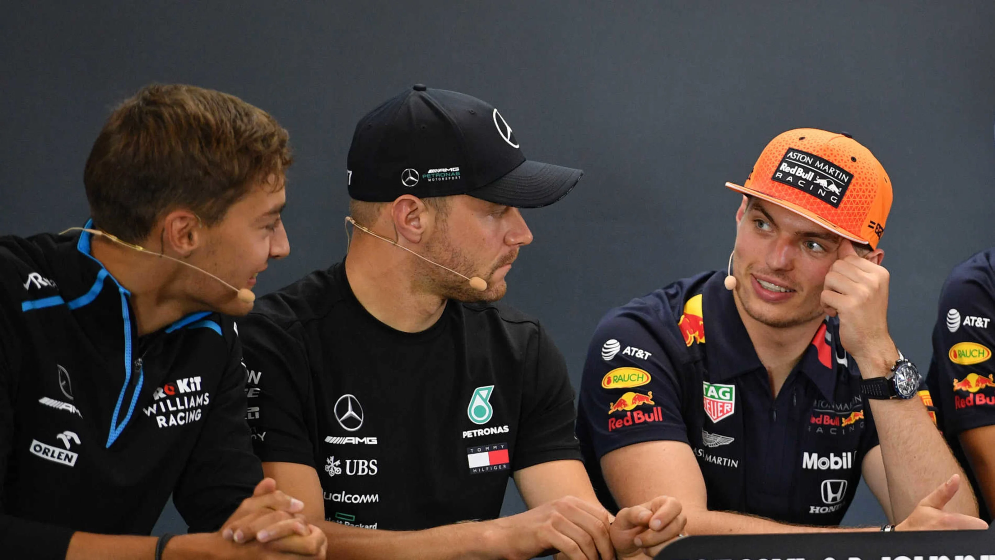 SPA-FRANCORCHAMPS, BELGIUM - AUGUST 29: George Russell, Williams Racing, Valtteri Bottas, Mercedes
